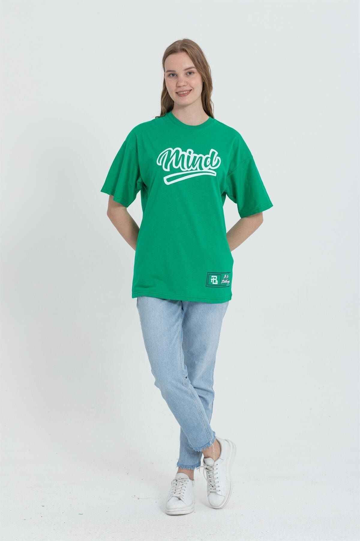 تیشرت R-5738 Crew Neck Oversize Mind Printed