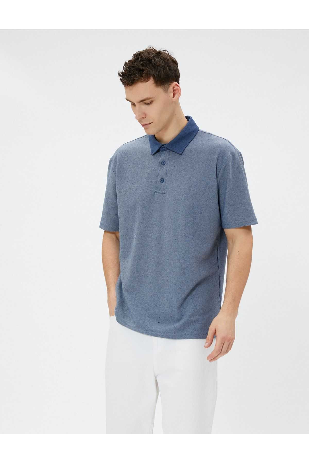 تیشرت پولو آستین کوتاه نخی