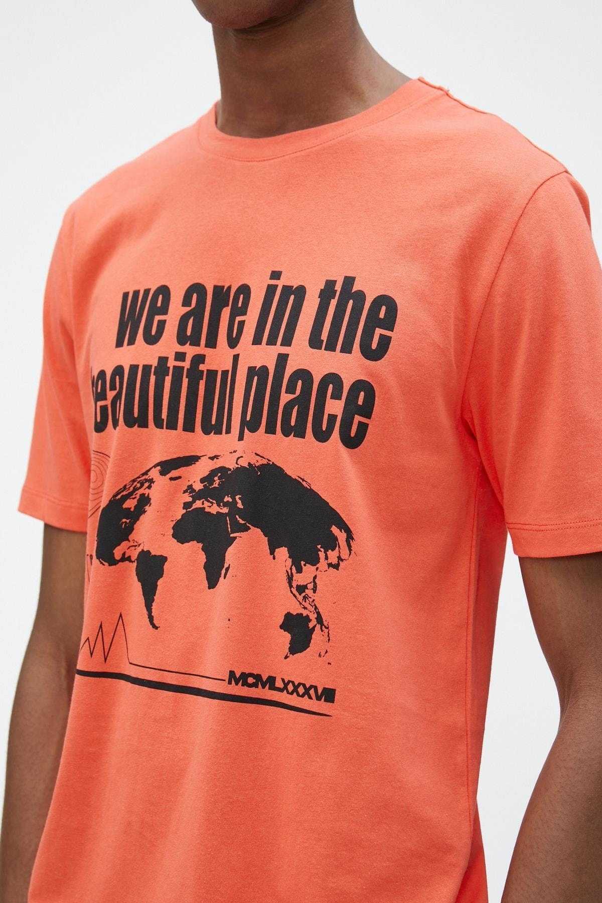 تیشرت چاپ شعار یقه خدمه اسلیم فیت نخی