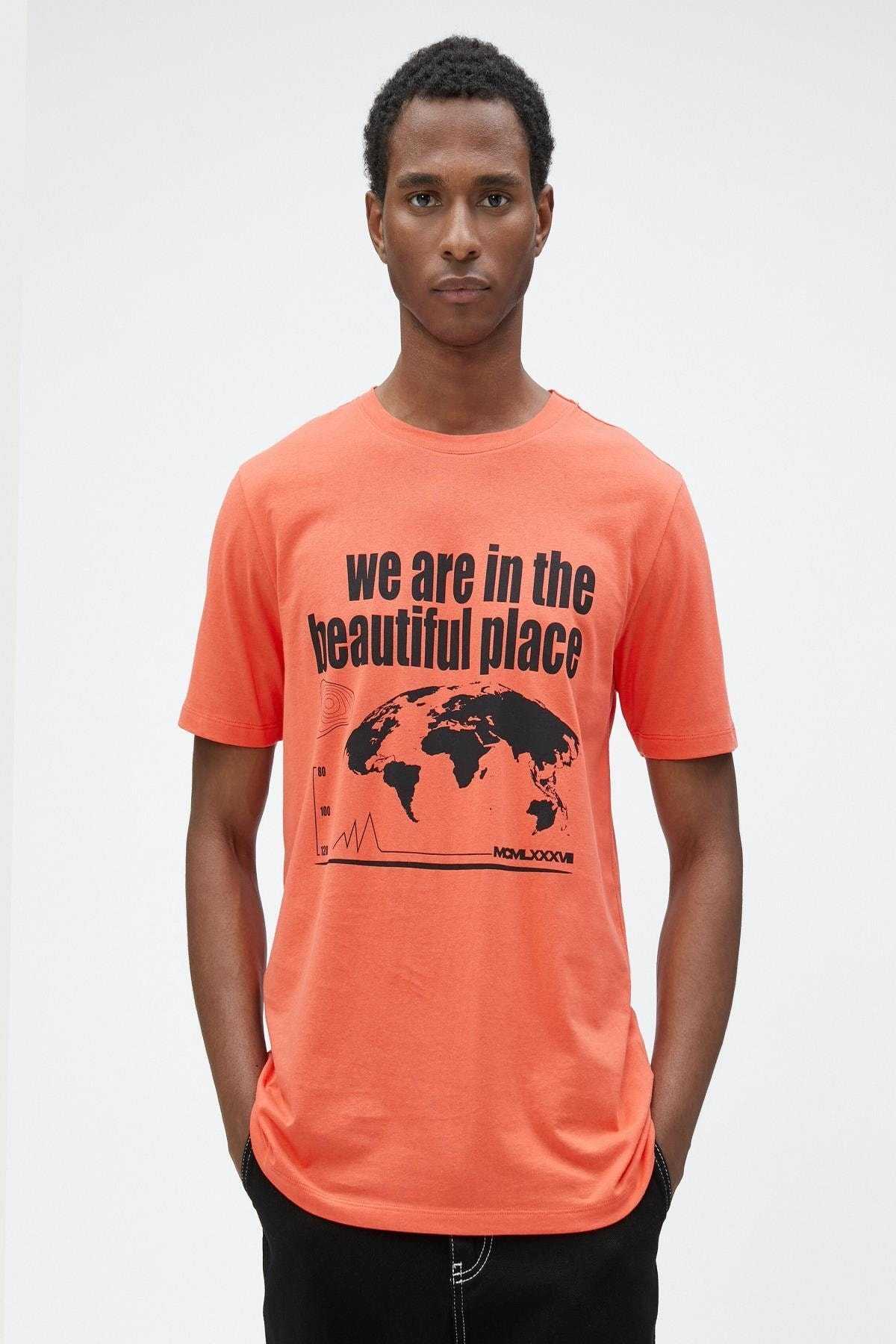 تیشرت چاپ شعار یقه خدمه اسلیم فیت نخی