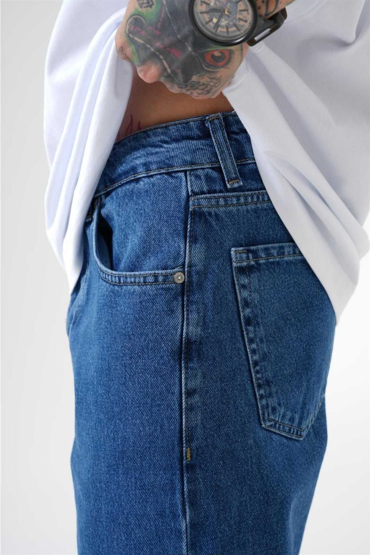 شلوار گشاد ژان اسید آبی