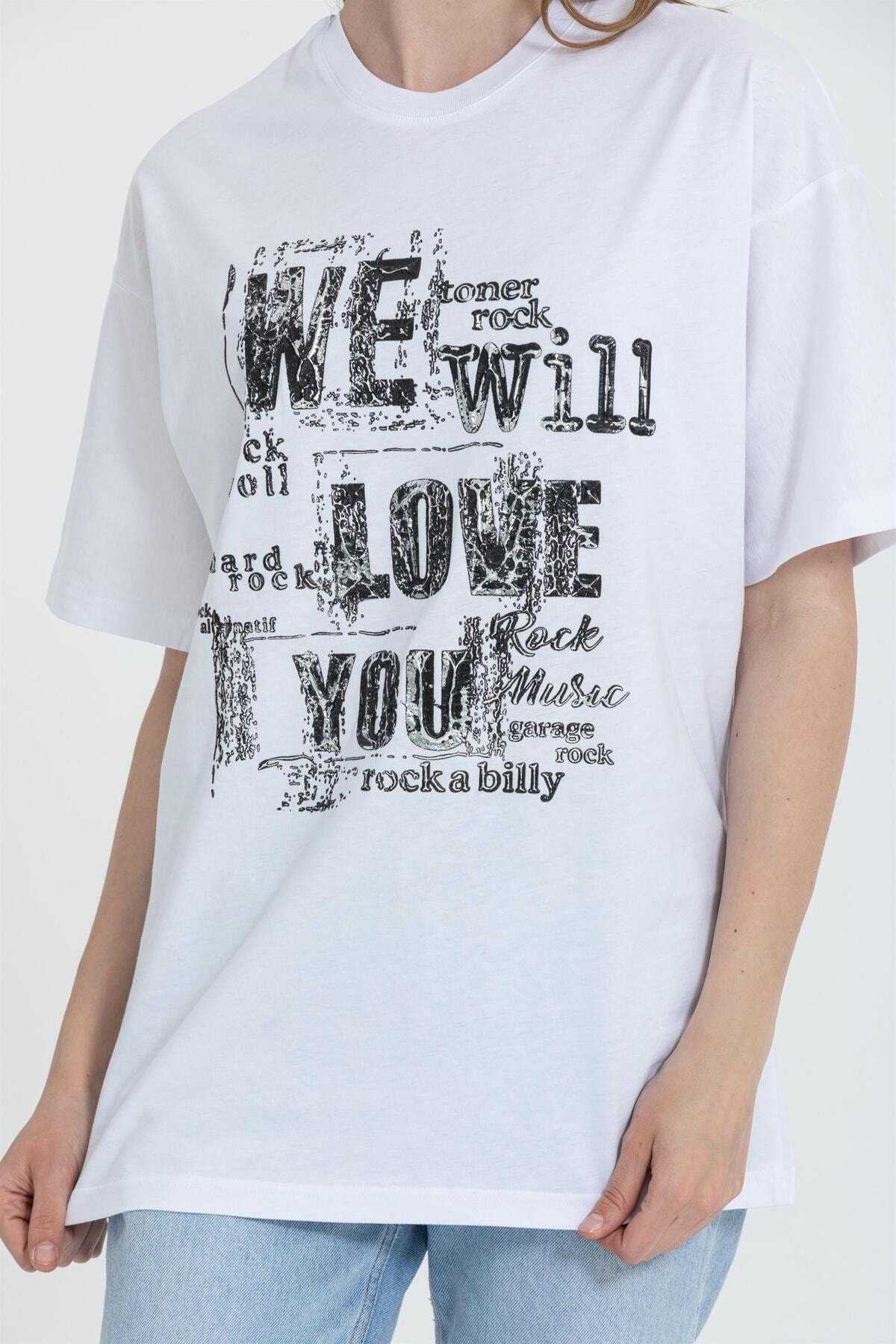 تیشرت با چاپ برجسته نقره R-5712