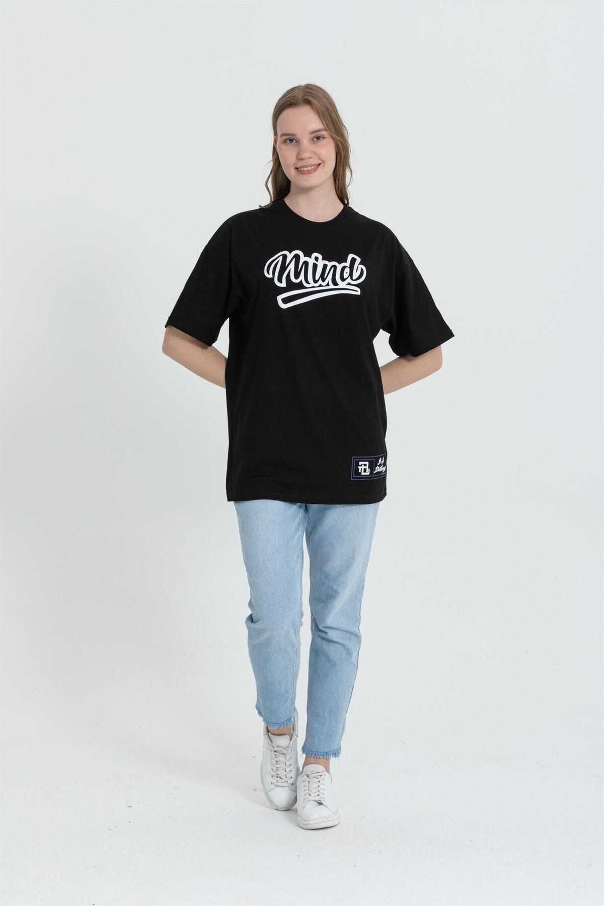 تیشرت R-5738 Crew Neck Oversize Mind Printed