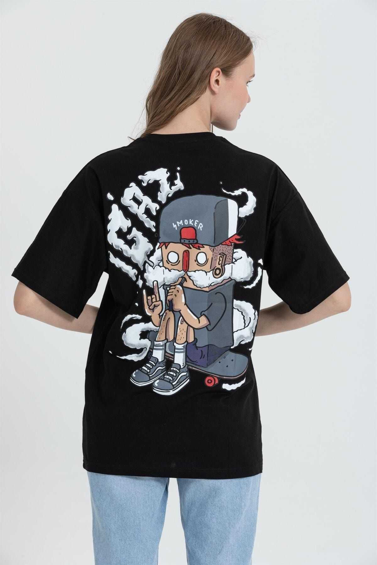 تیشرت R-5738 Crew Neck Oversize Mind Printed