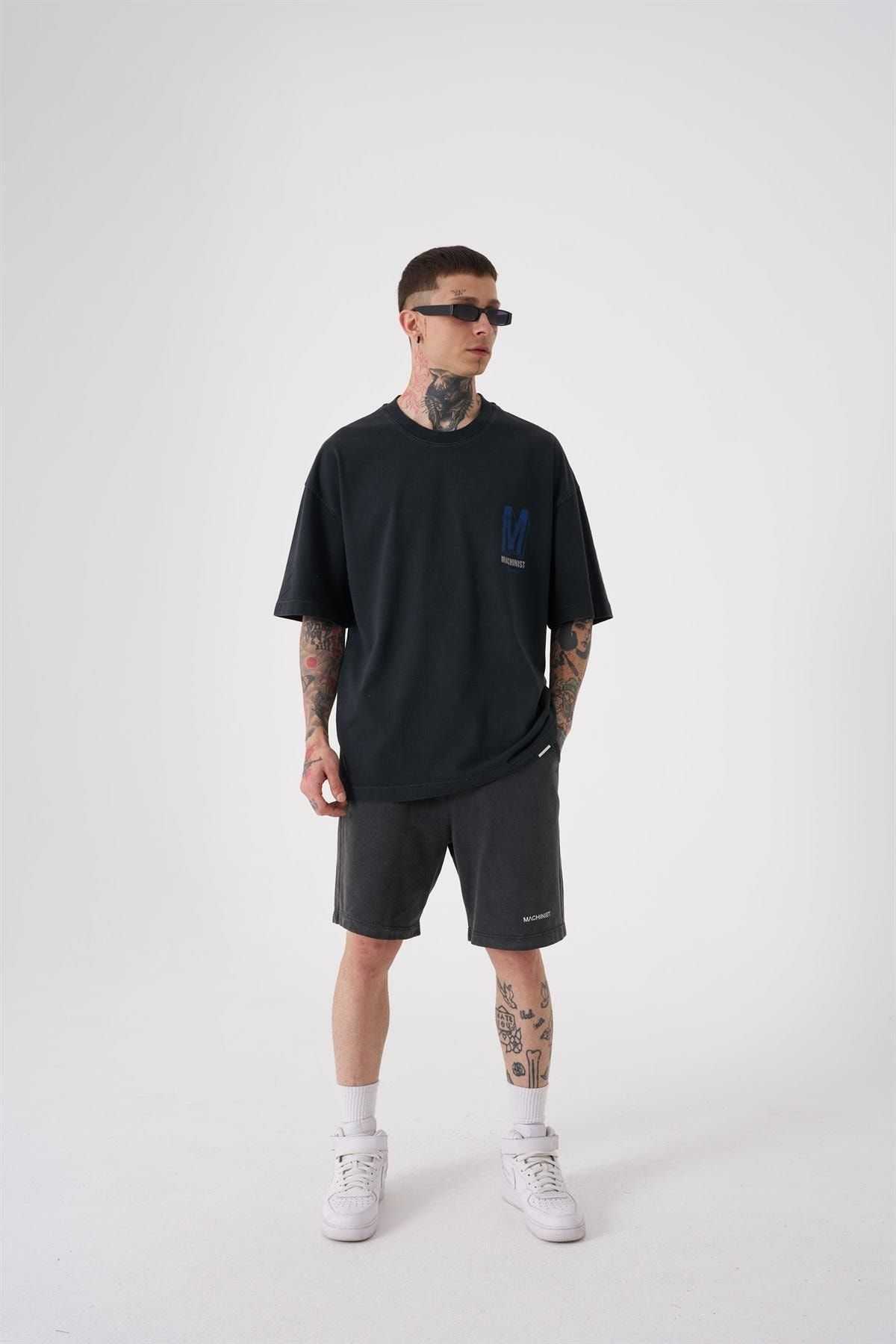 تیشرت پرینت شسته ONENINE87 ASP-BLUE