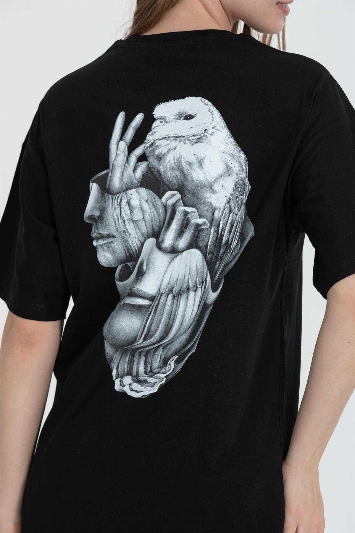 تیشرت چاپی یقه پشتی R-5714