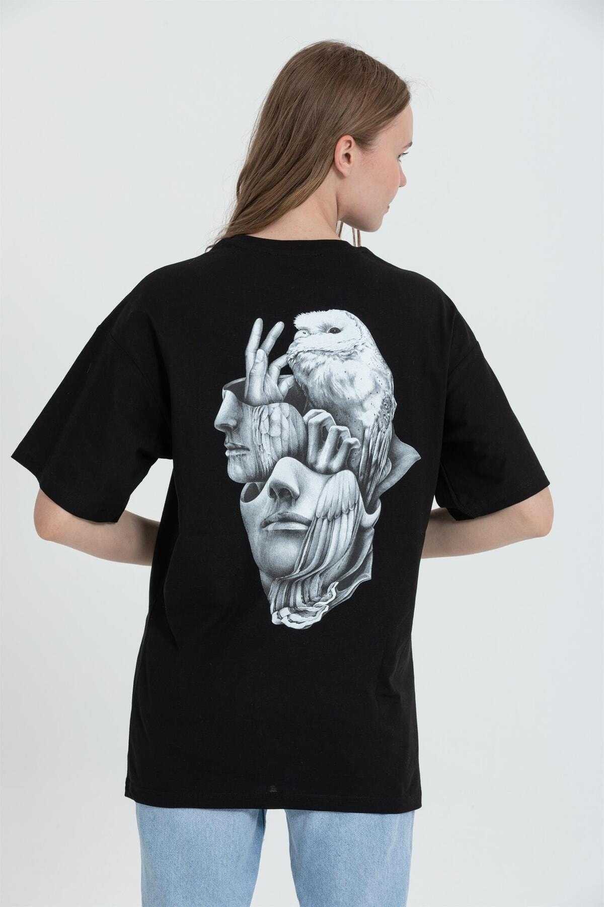 تیشرت چاپی یقه پشتی R-5714