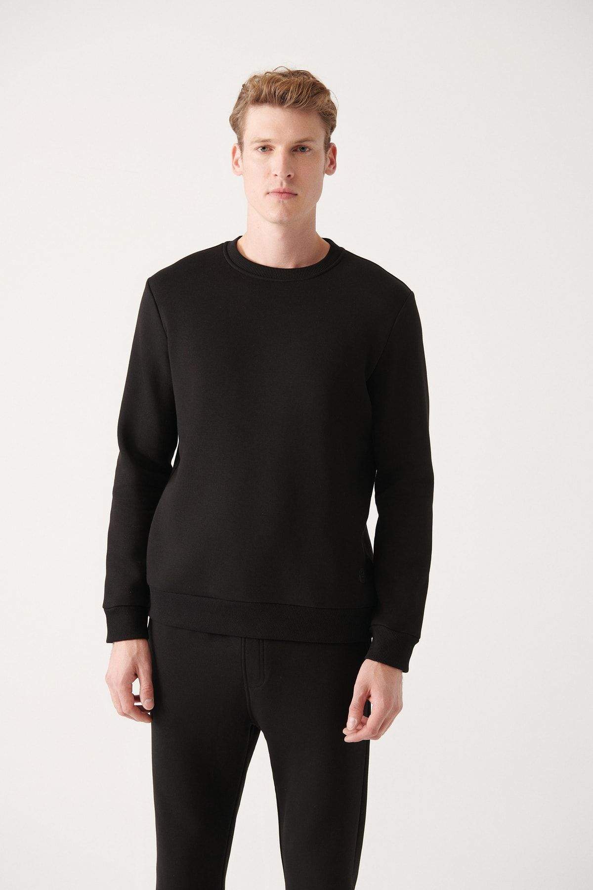anthracite-crew-neck-3-thread-cotton-unisex-sweatshirt-with-fleece-inside