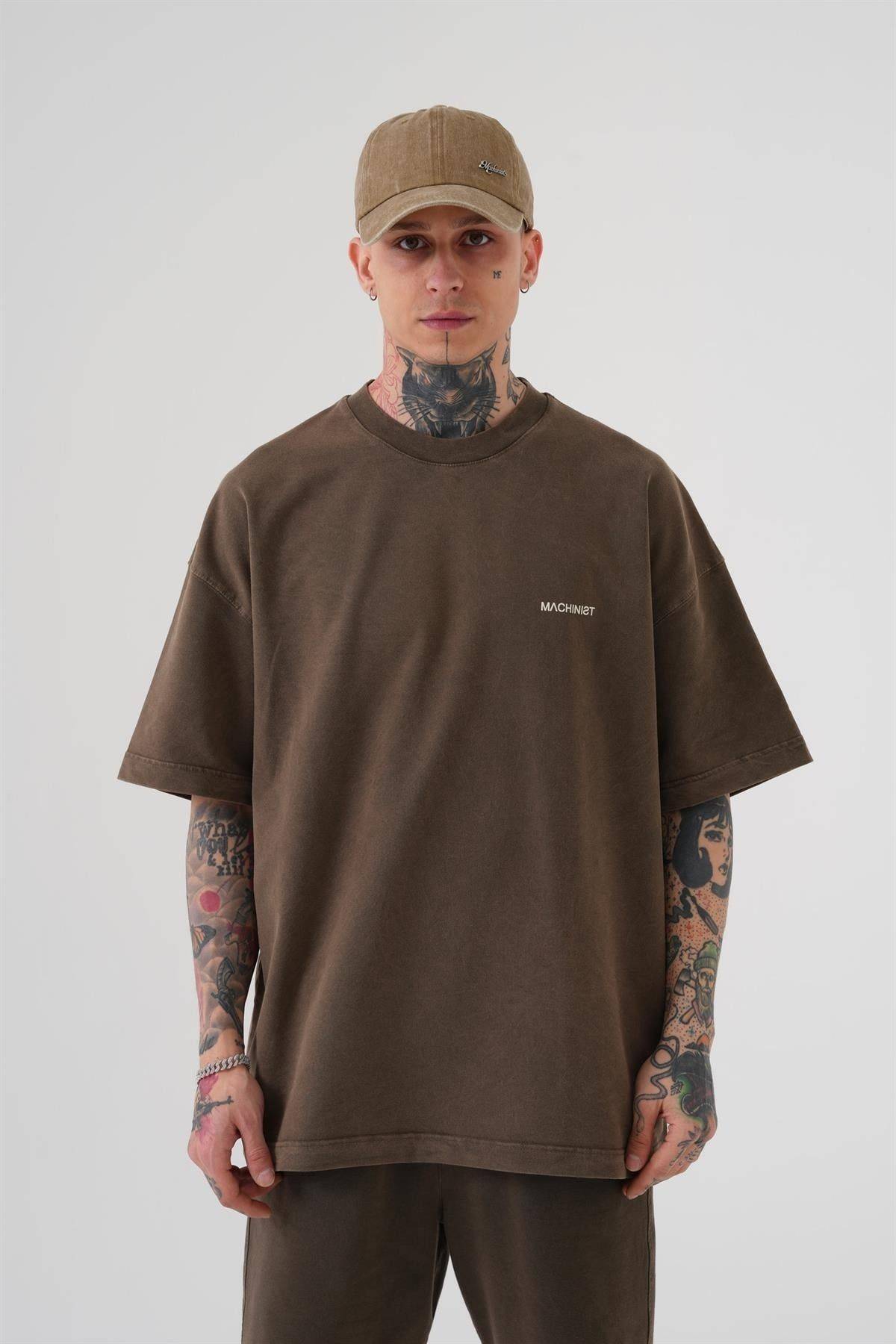 تیشرت یونیکس اوورسایز شسته شده لوکس پایه خاکستری