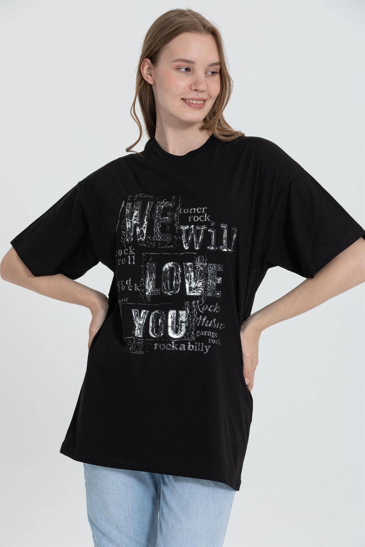 تیشرت با چاپ برجسته نقره R-5712