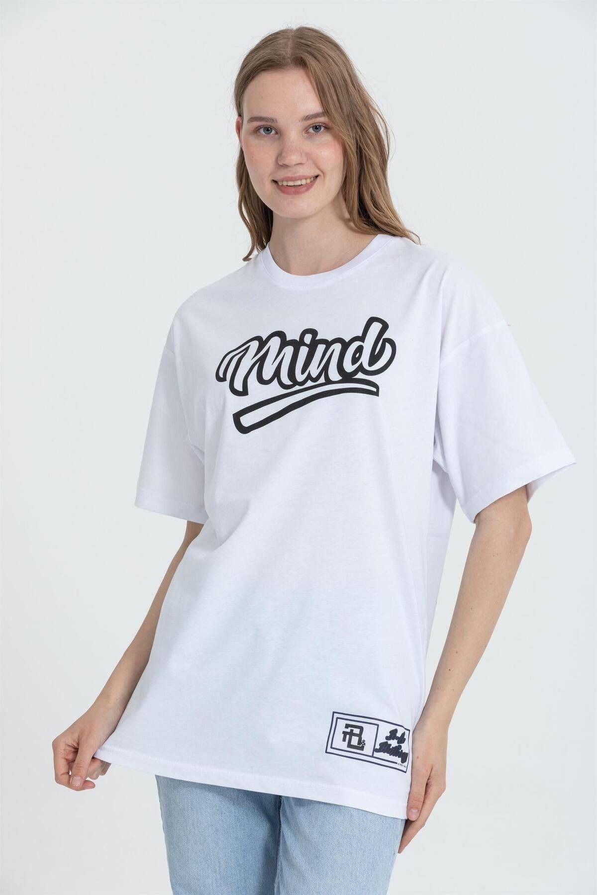 تیشرت R-5738 Crew Neck Oversize Mind Printed
