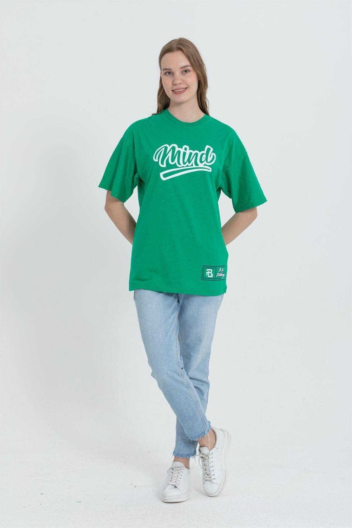 تیشرت R-5738 Crew Neck Oversize Mind Printed
