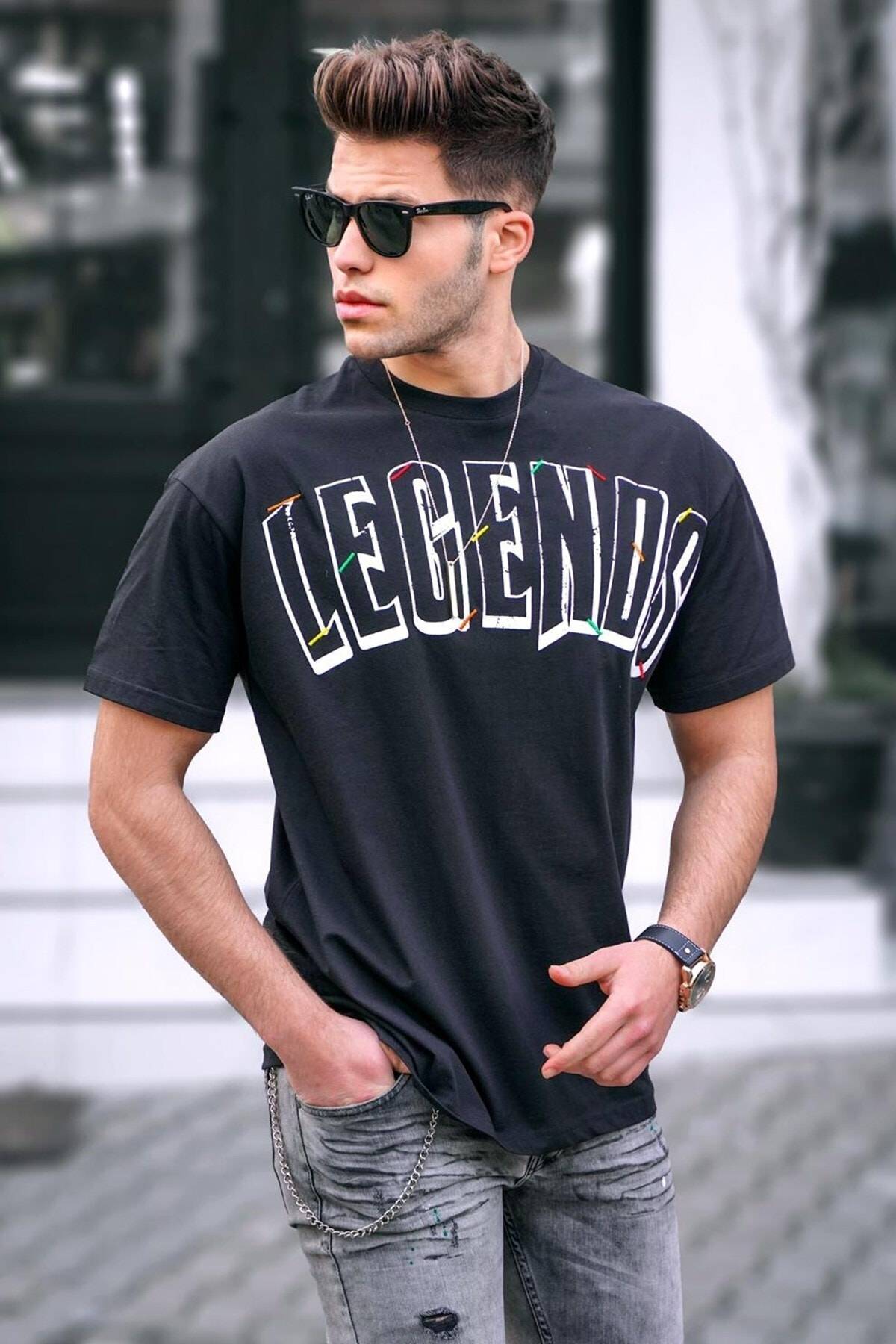 تیشرت سایز بزرگ خاکستری چاپ شده