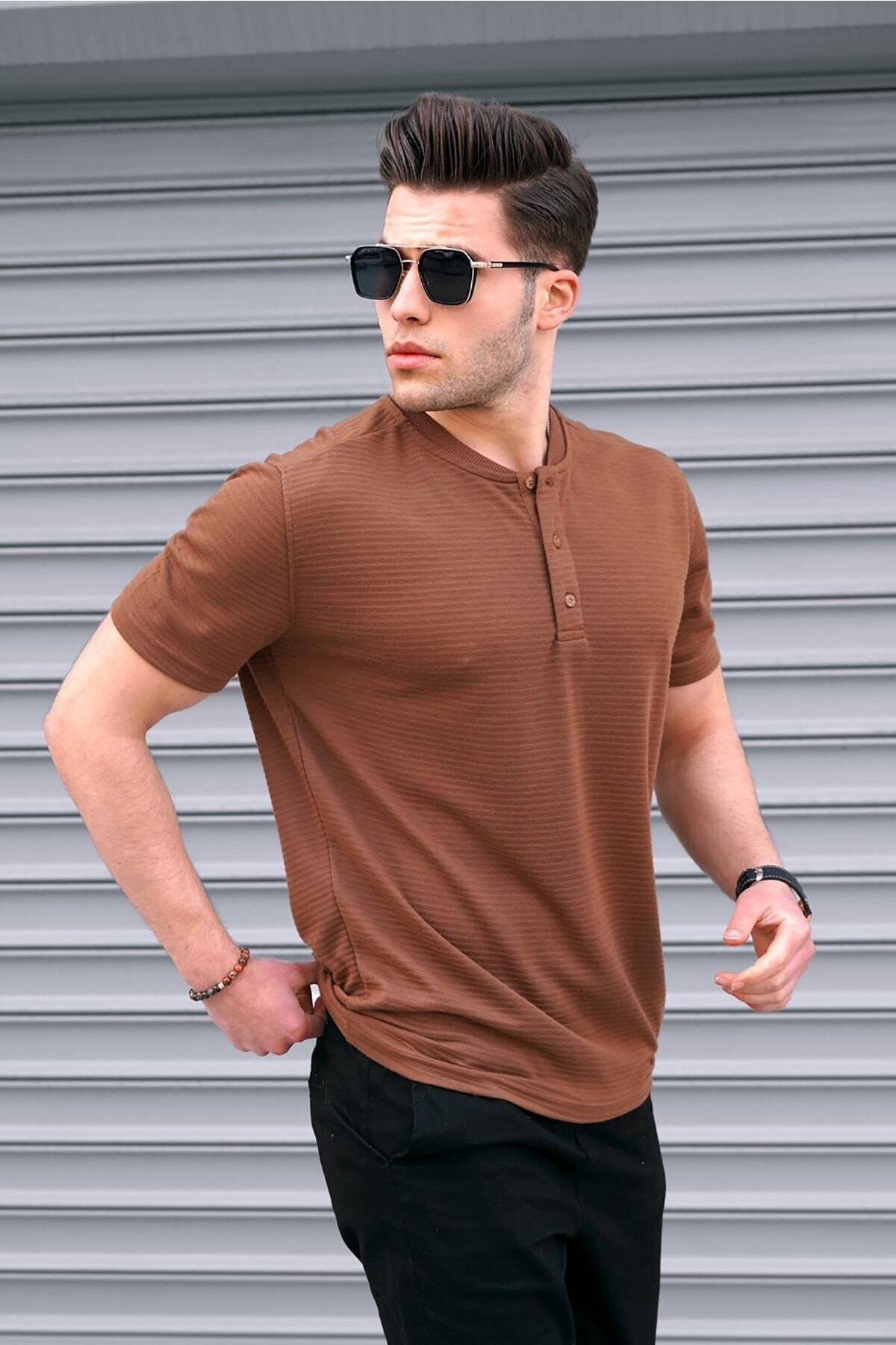 تیشرت مردانه کشباف دودی