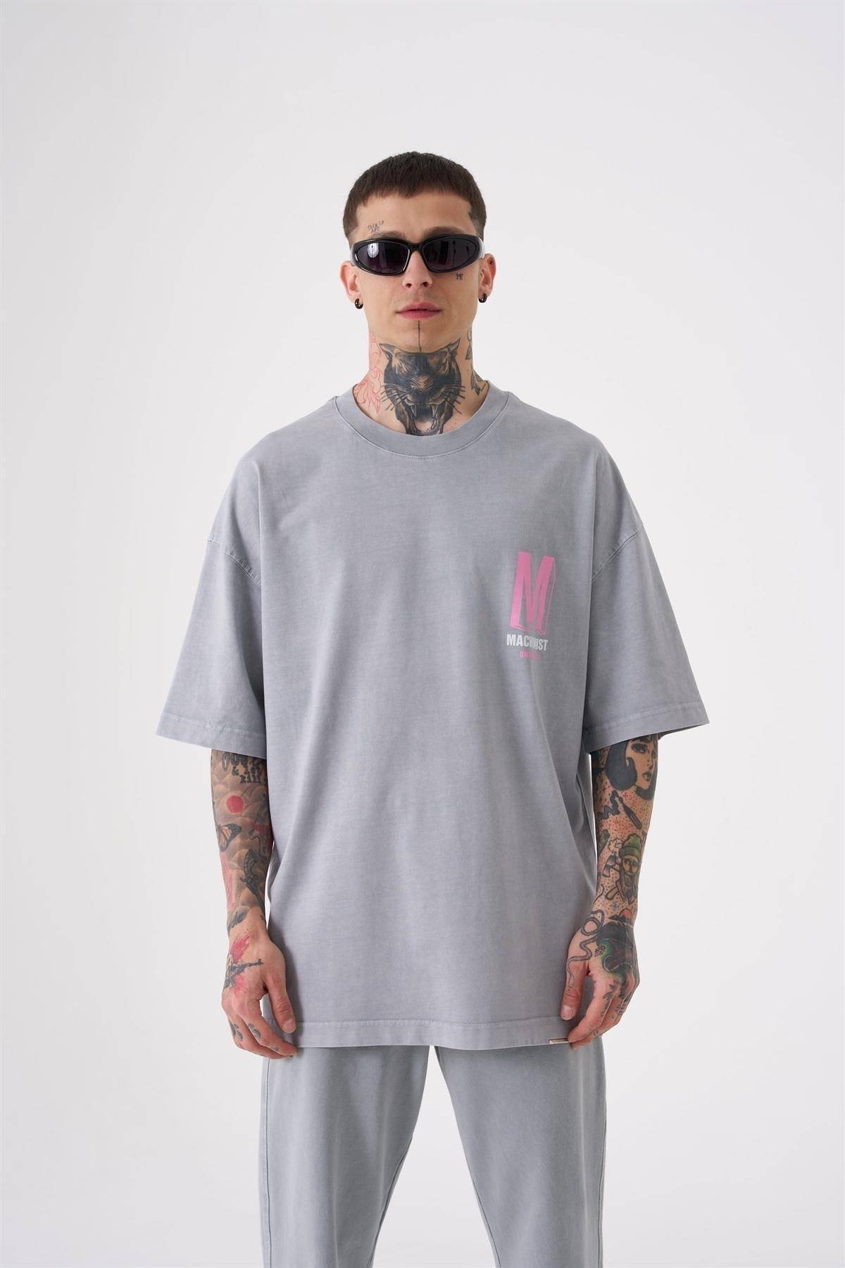 تیشرت پرینت شسته ONENINE87 ASP-BLUE