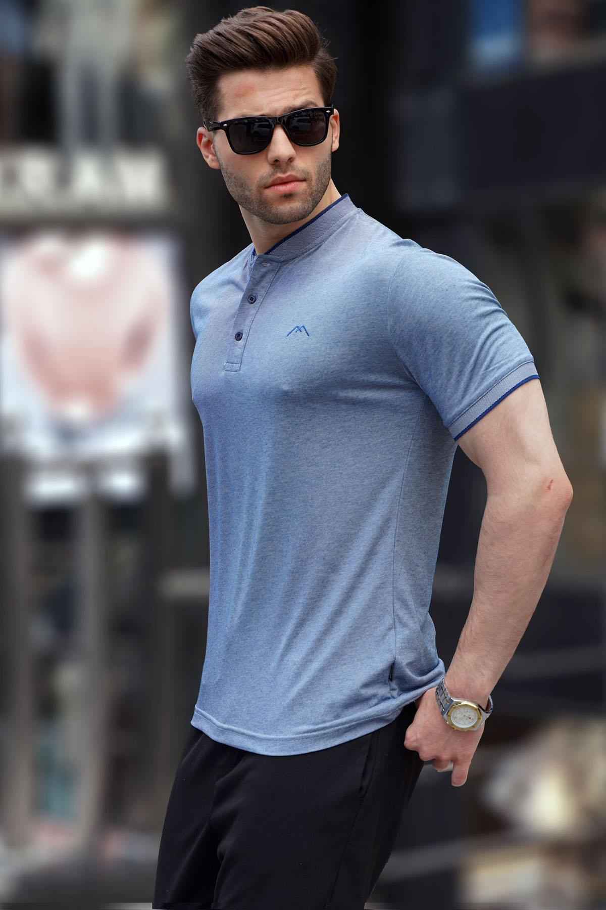 تیشرت پولو مردانه یقه سبز نعنایی