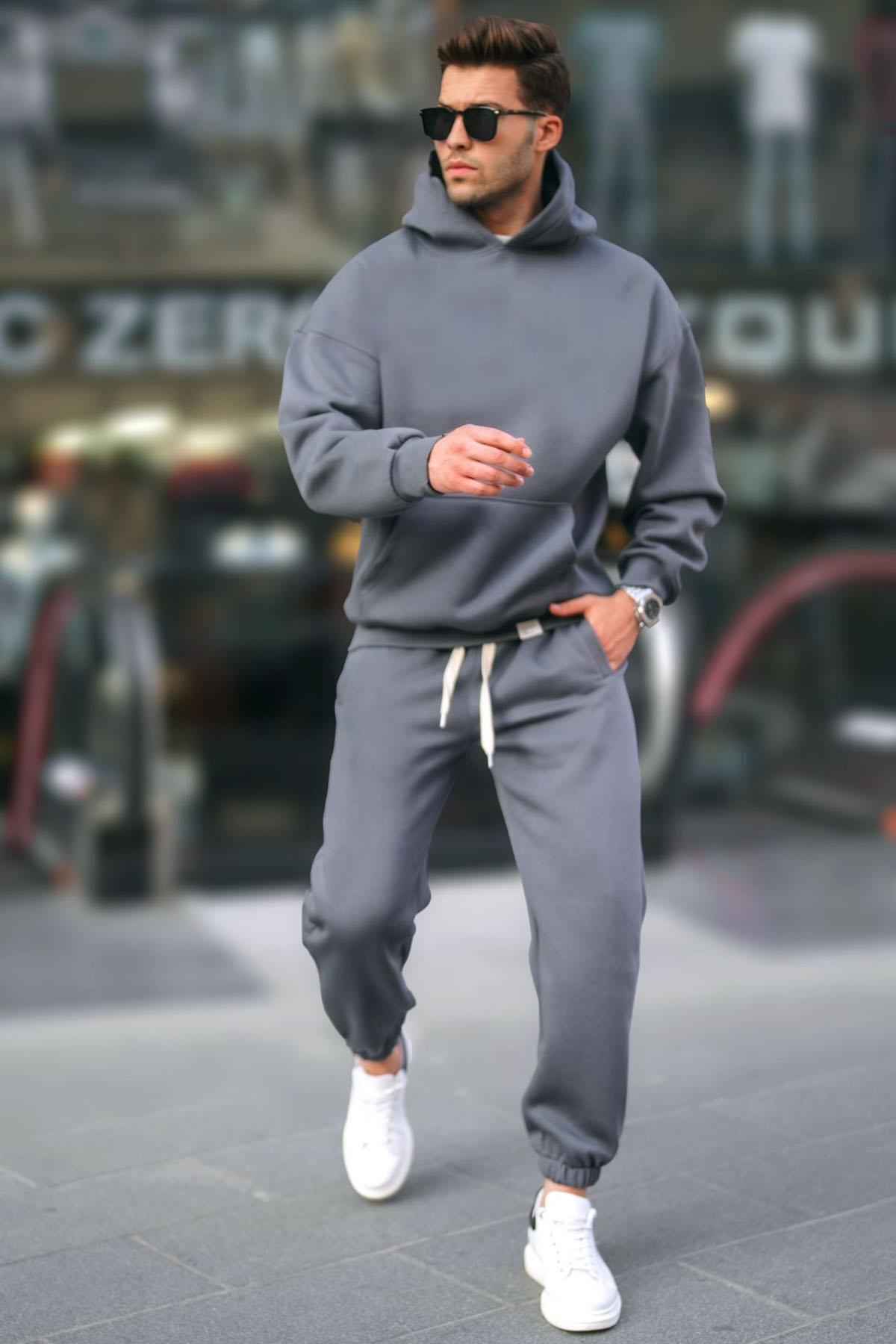 ست لباس ورزشی پایه کلاه دار سبز خزه