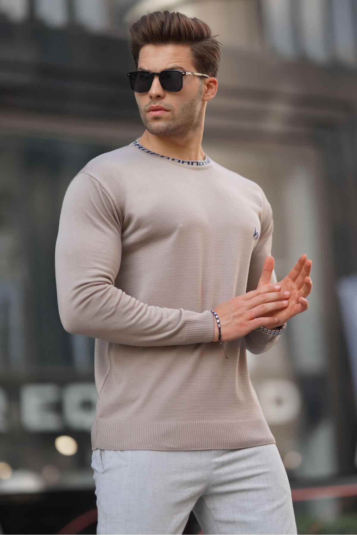 ژاکت بافتنی مردانه آنتراسیت کرو