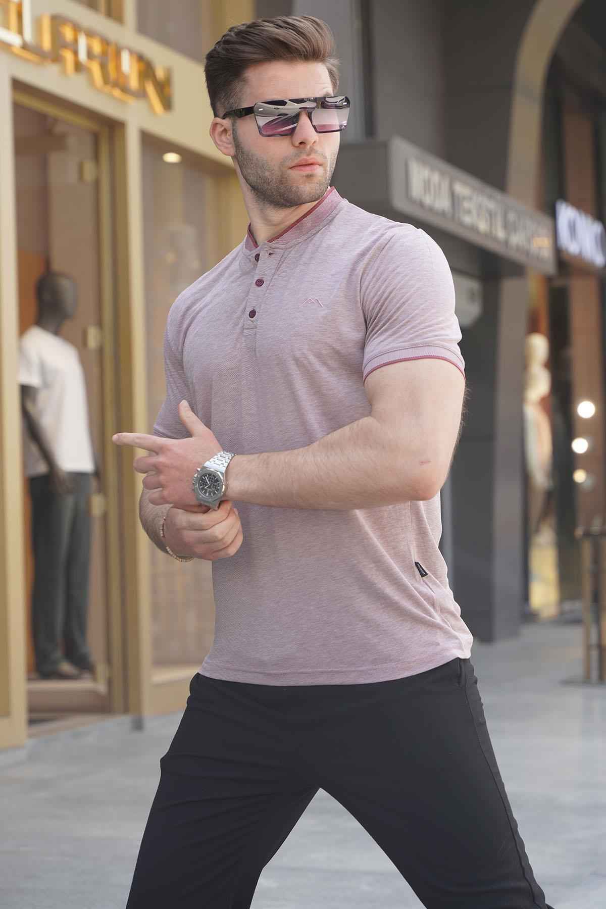 تیشرت پولو مردانه یقه سبز نعنایی