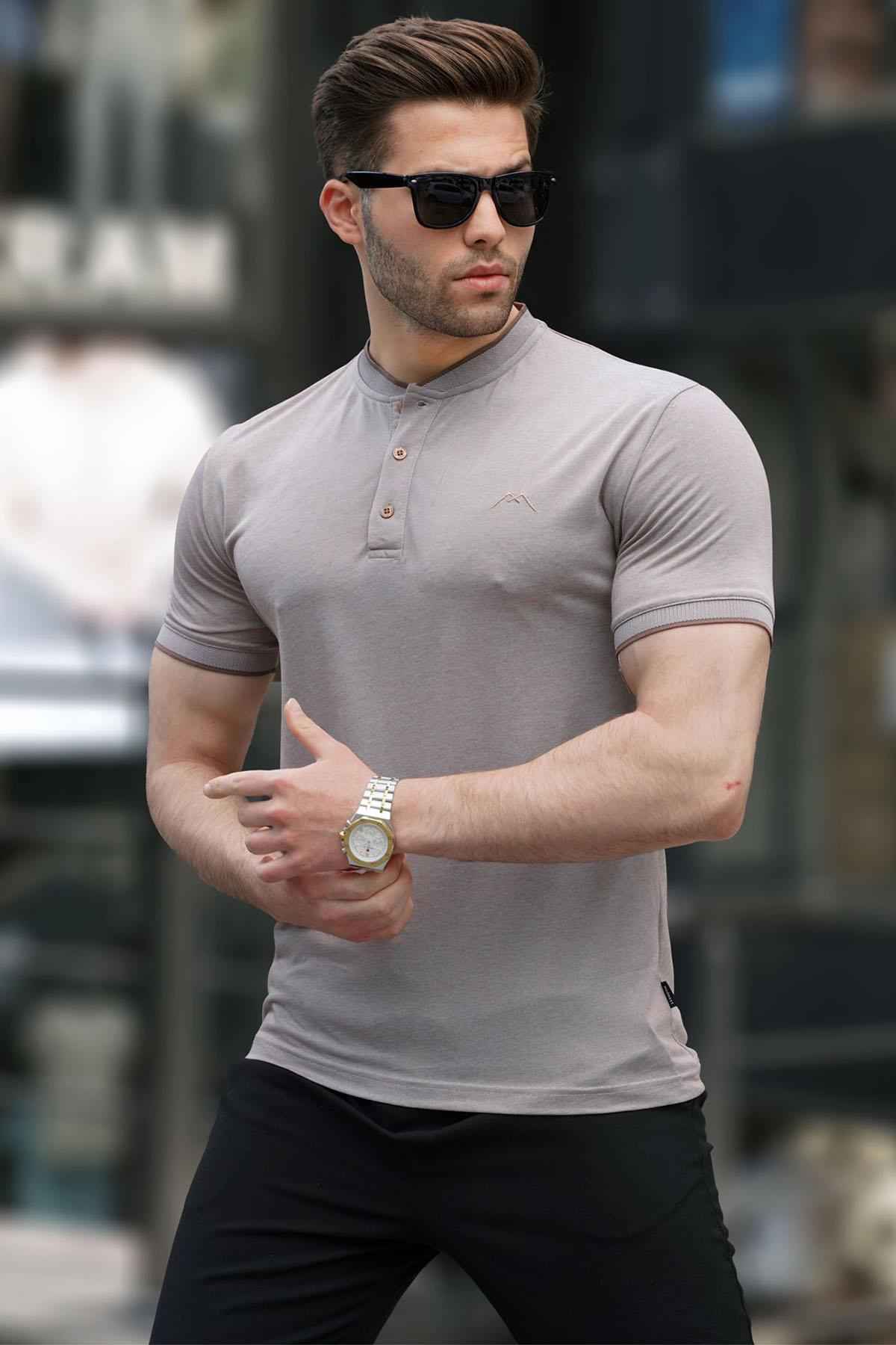 تیشرت پولو مردانه یقه سبز نعنایی