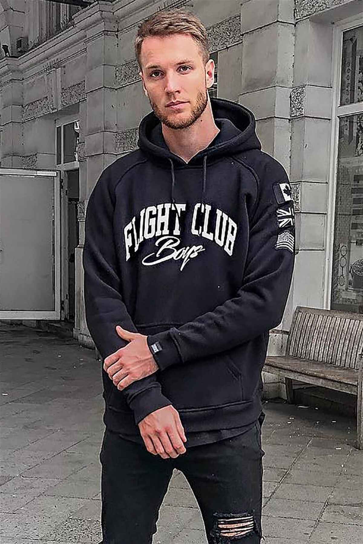 سویشرت کلاهدار چاپ پودری