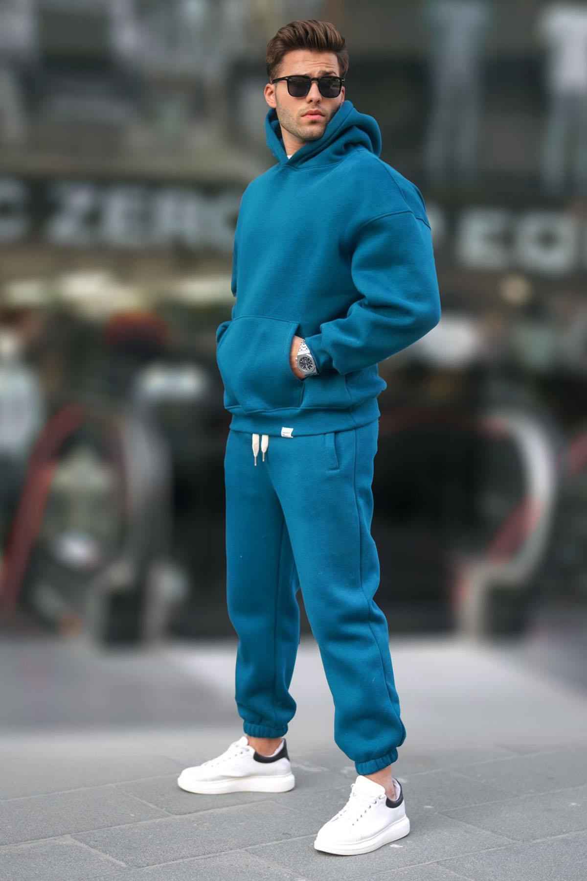 ست لباس ورزشی پایه کلاه دار سبز خزه