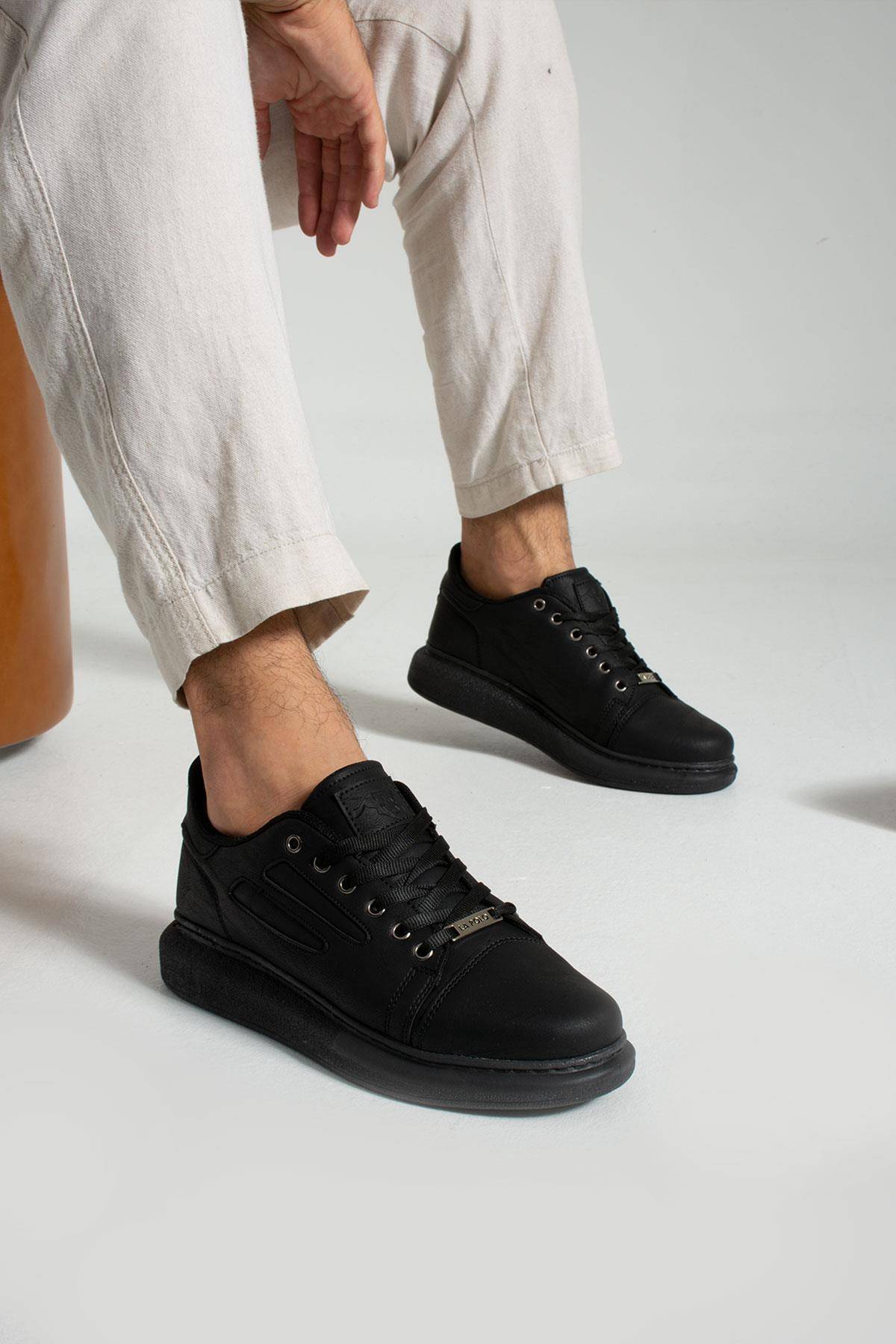 015 رنگ مشکی زیره سفید بند کفش اسپرت مردانه گاه به گاه