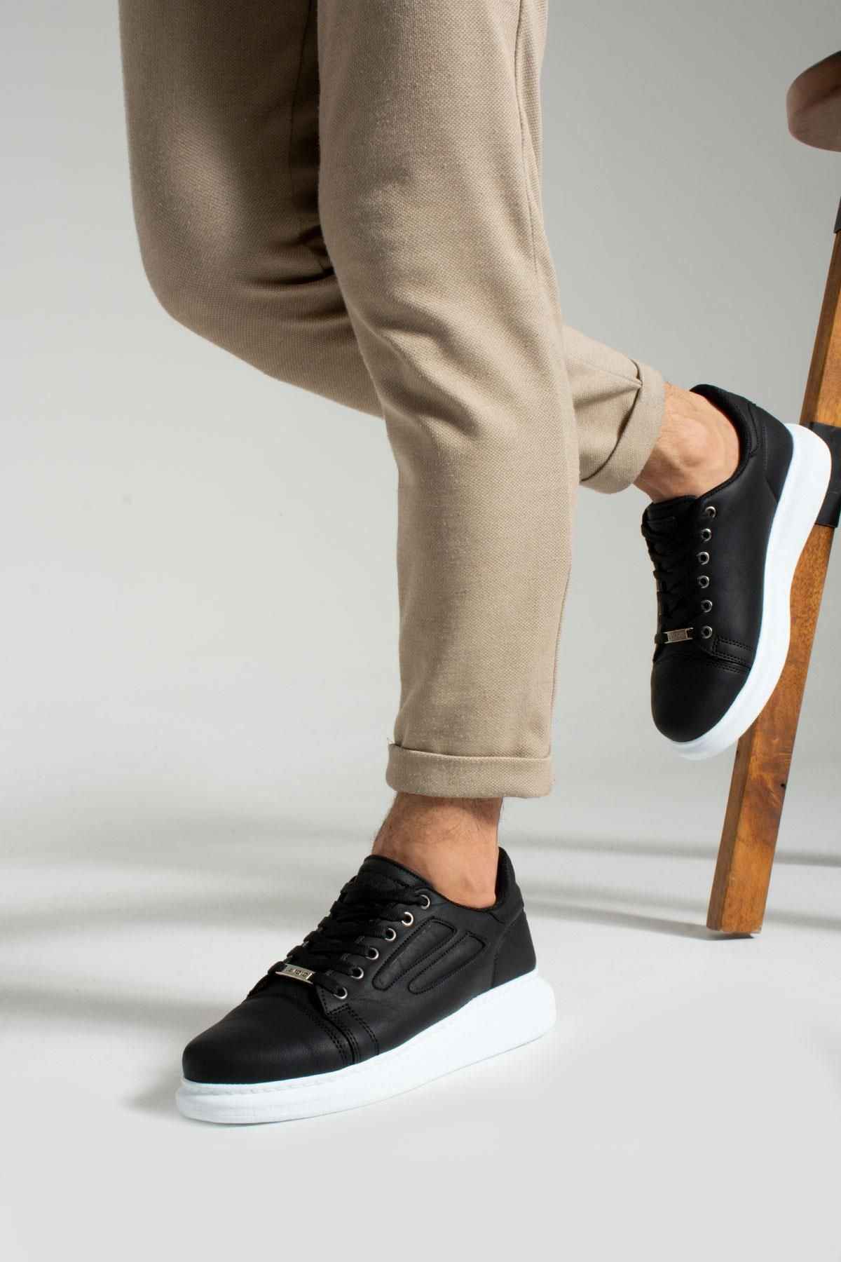 015 رنگ مشکی زیره سفید بند کفش اسپرت مردانه گاه به گاه