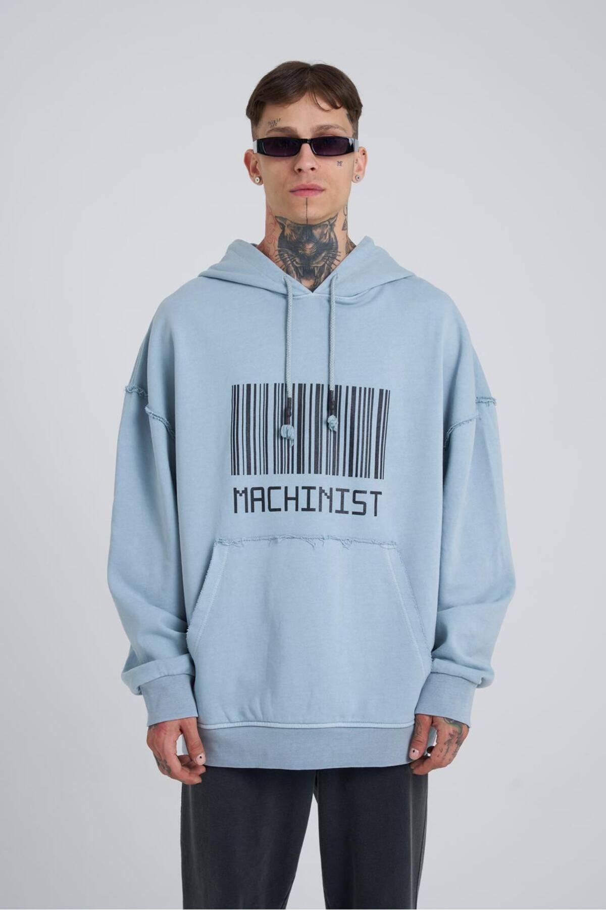 سویشرت مردانه بارکد قابل شستشو سرپوش دار مشکی