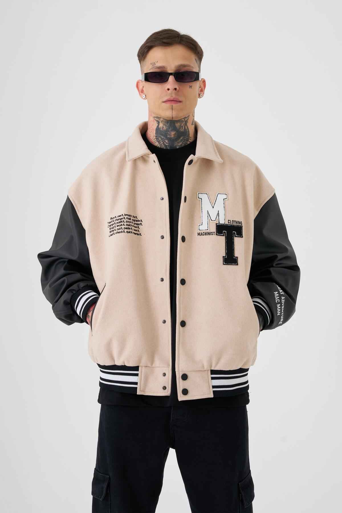 کت مردانه MT Oversize Ecru Bomber
