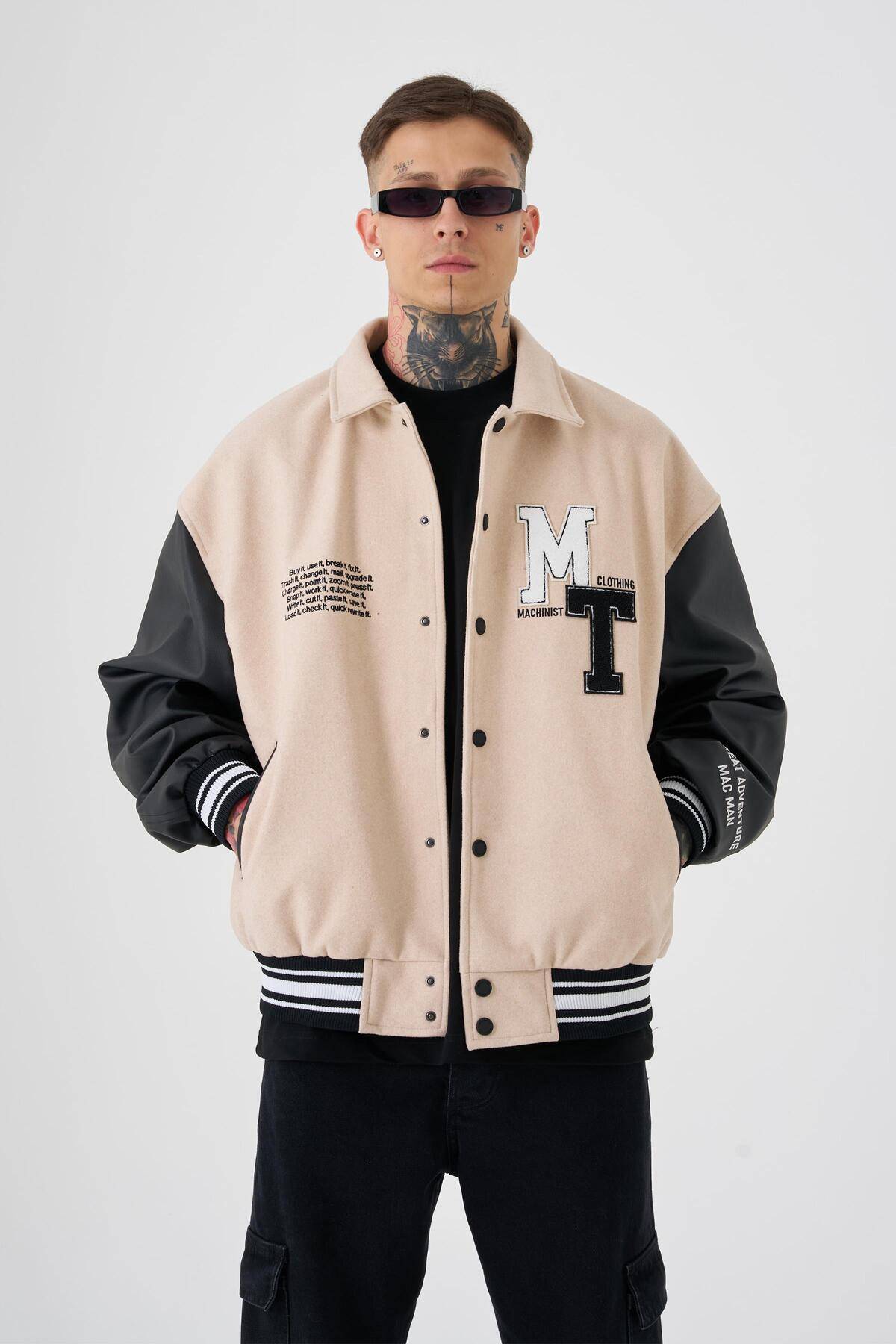 کت مردانه MT Oversize Ecru Bomber