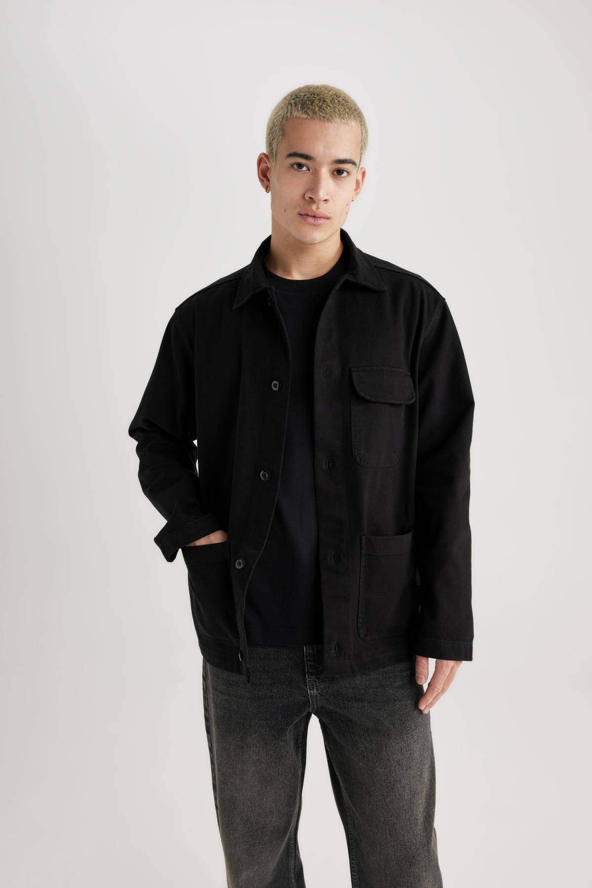 پیراهن آستین بلند نخی Relax Fit