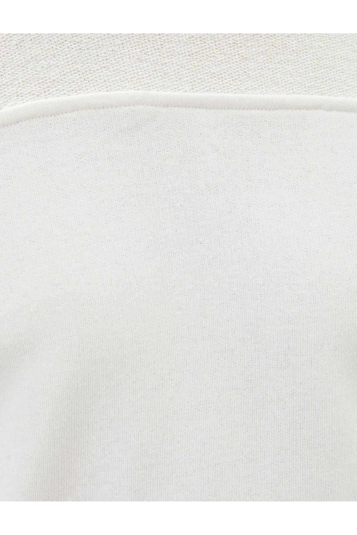 سویشرت کلاهدار با جزئیات دوخت بافتی آستین بلند