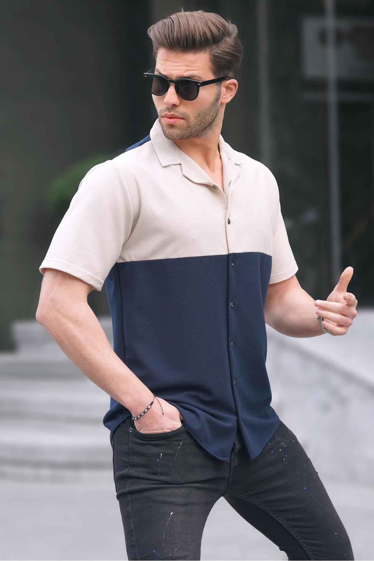 پیراهن مردانه آستین کوتاه مشکی