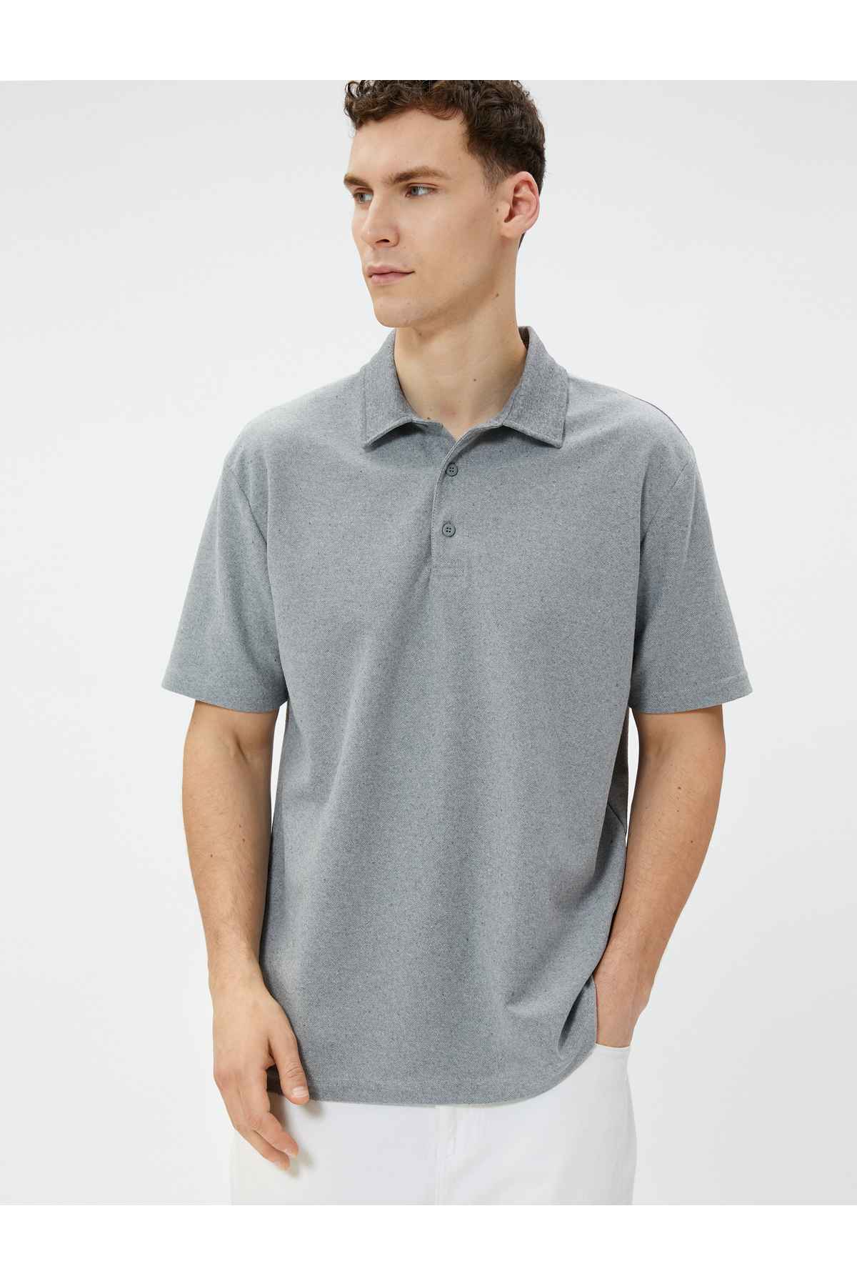 تیشرت پولو آستین کوتاه نخی