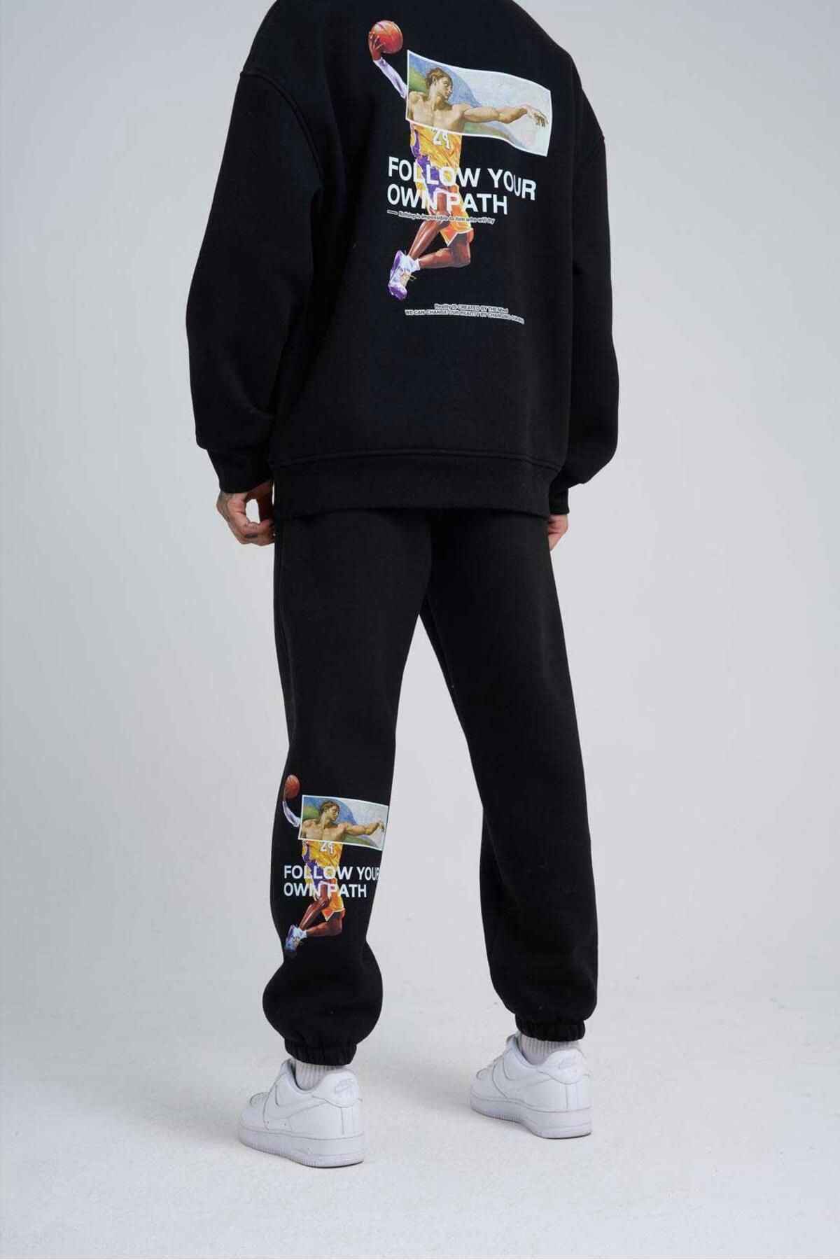 مردانه شلوار گرمکن خاکستری چاپ شده خود را دنبال کنید