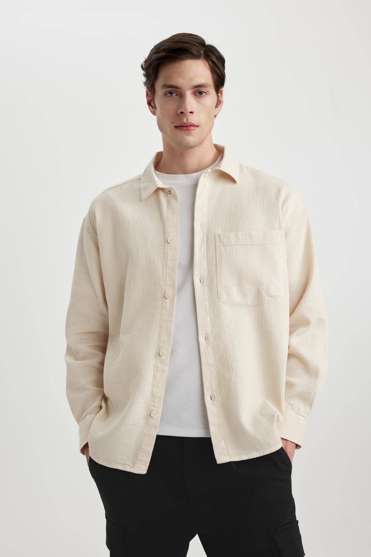 پیراهن آستین بلند یقه چوگان مناسب سایز بزرگ