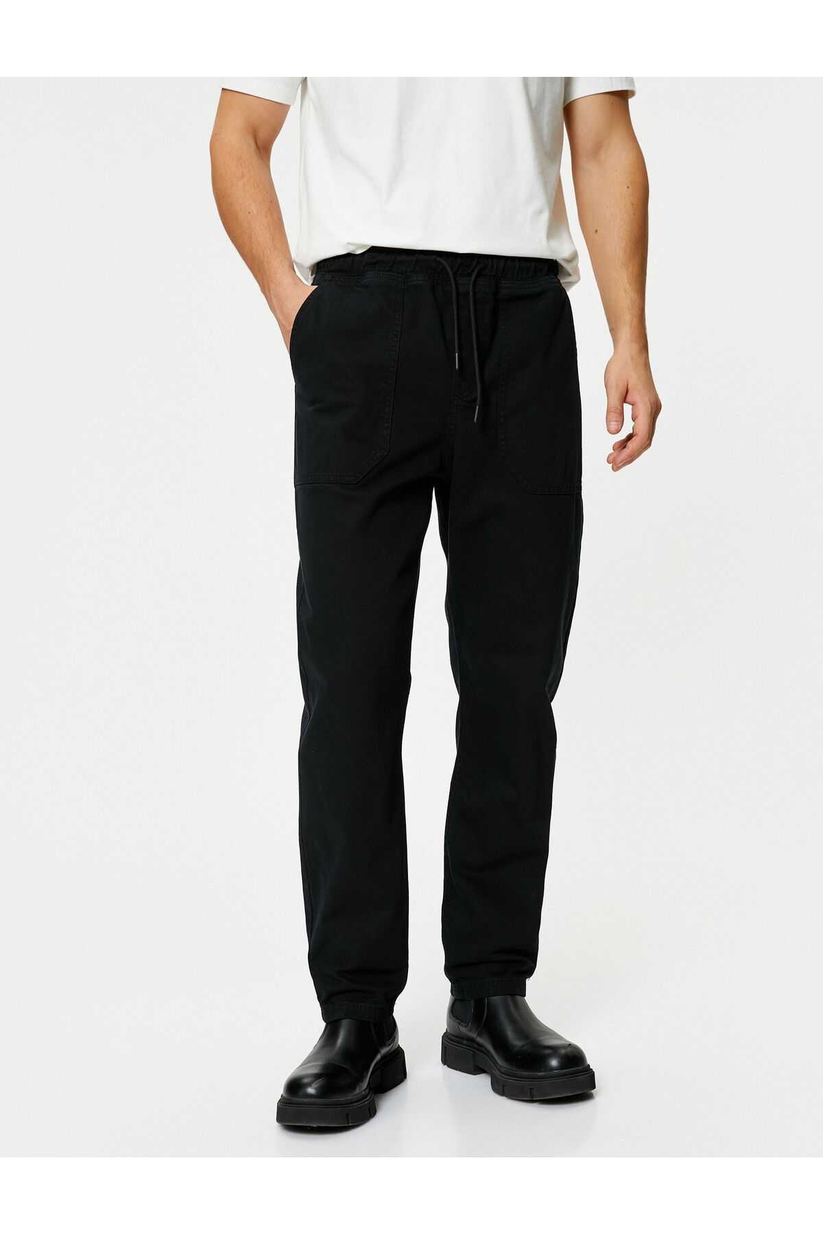 دور کمر شلوار توری جیب پنبه