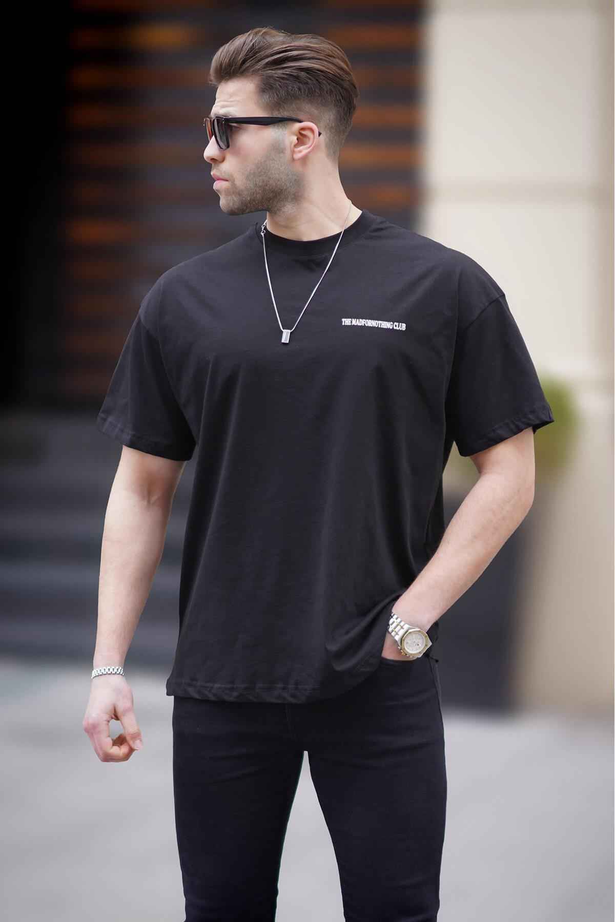 تیشرت مردانه چاپی اورسایز مشکی