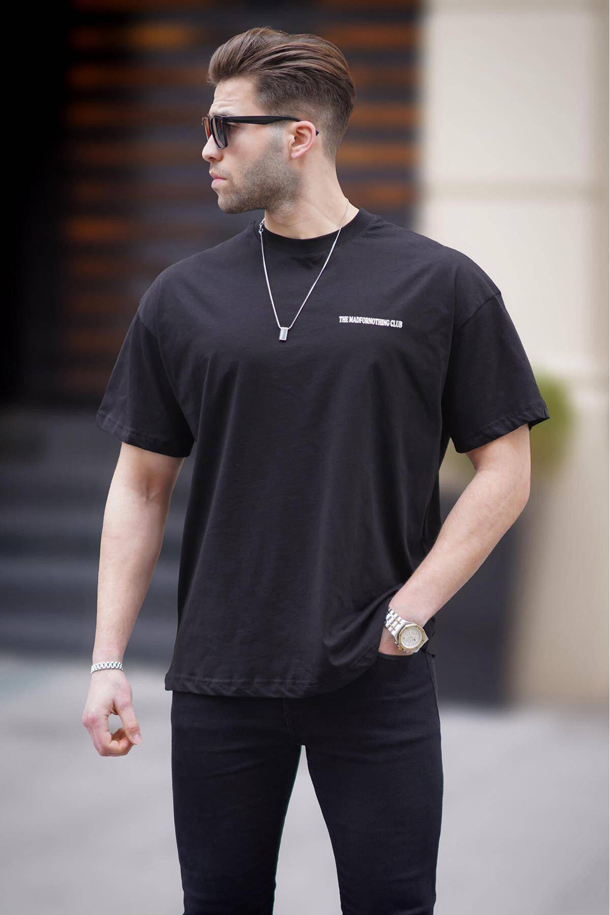 تیشرت مردانه چاپی اورسایز مشکی