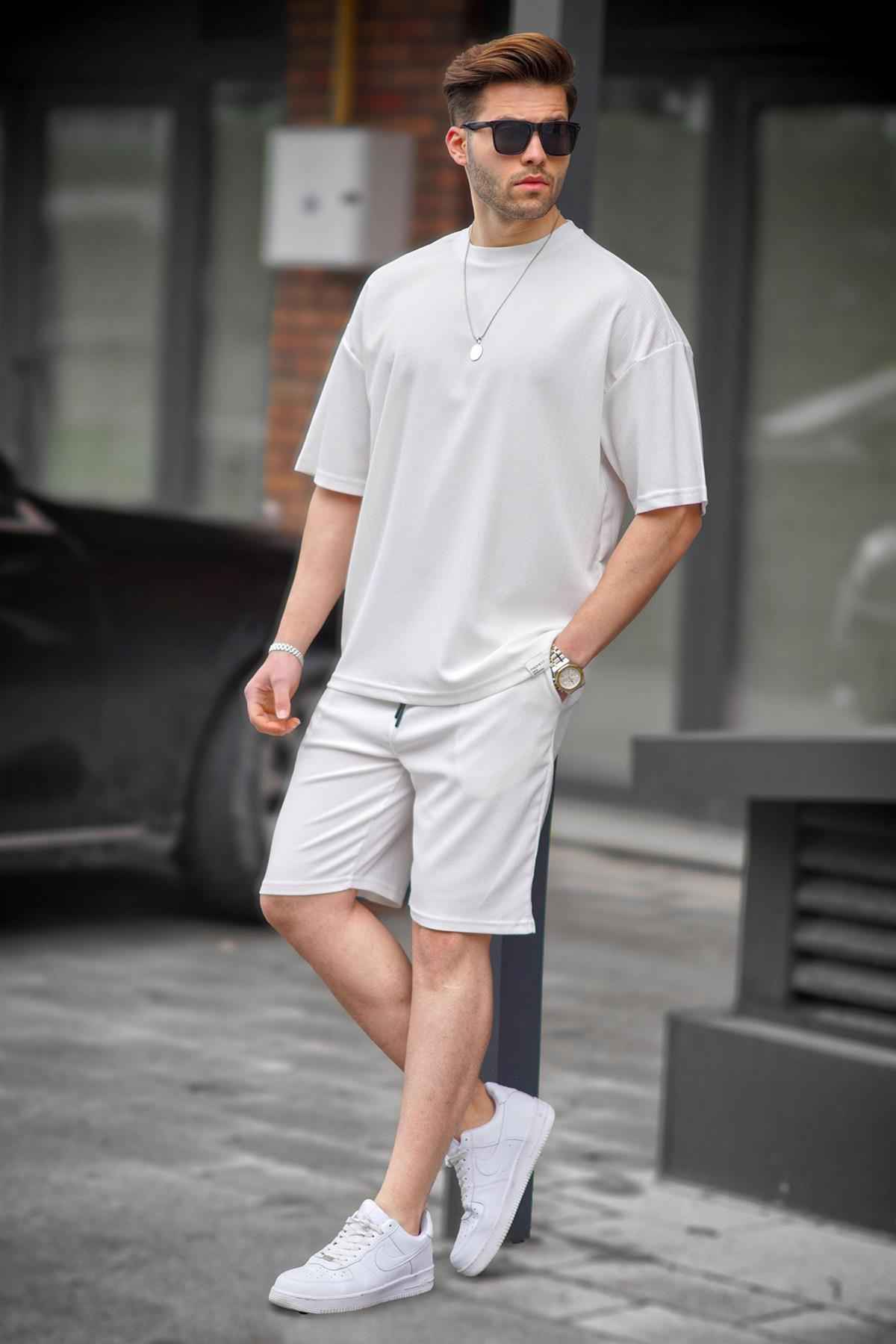 ست شلوارک مردانه یقه سبز نعناعی