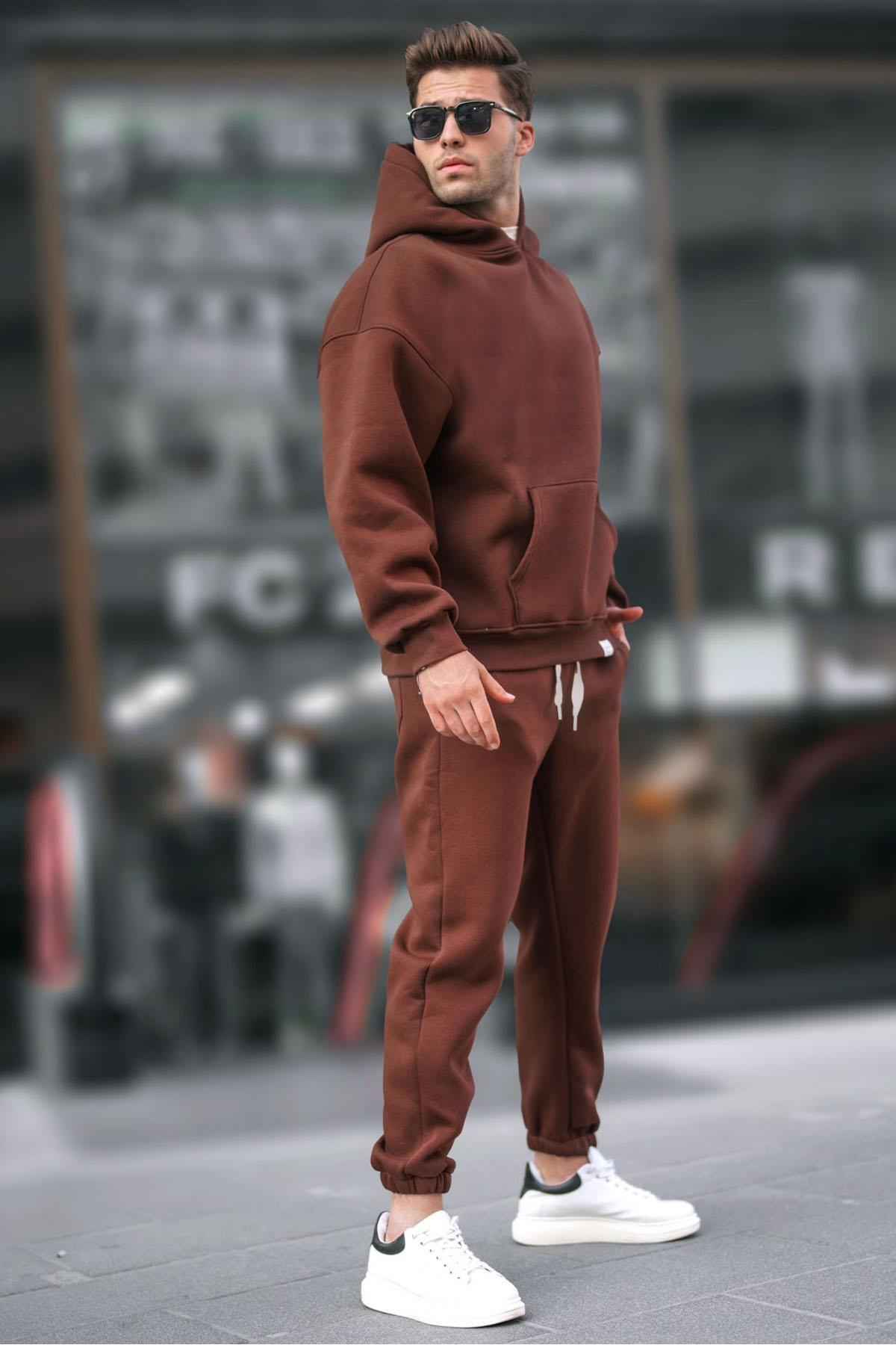 ست لباس ورزشی پایه کلاه دار سبز خزه