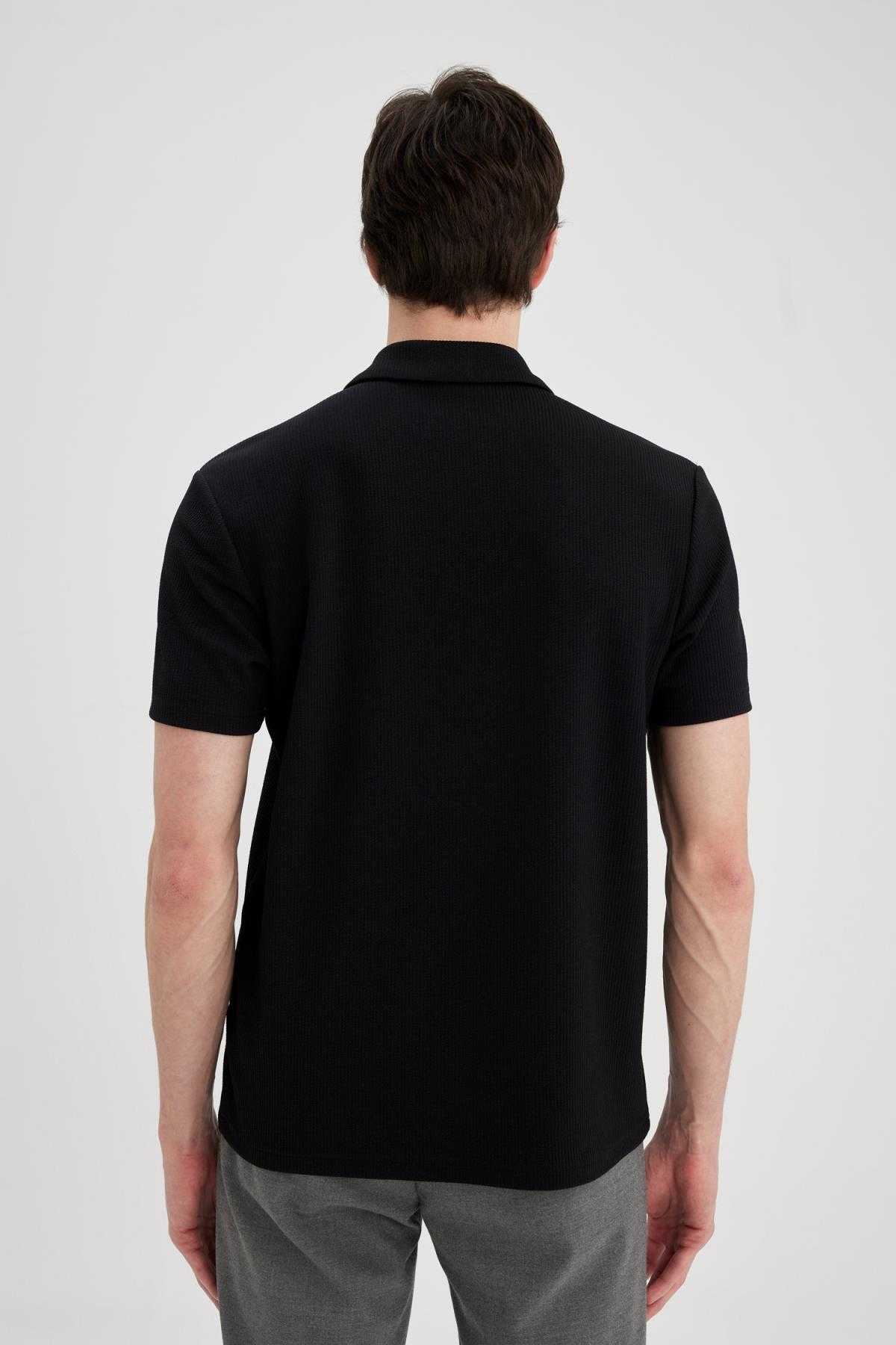 تیشرت پولو یقه زیپ دار معمولی