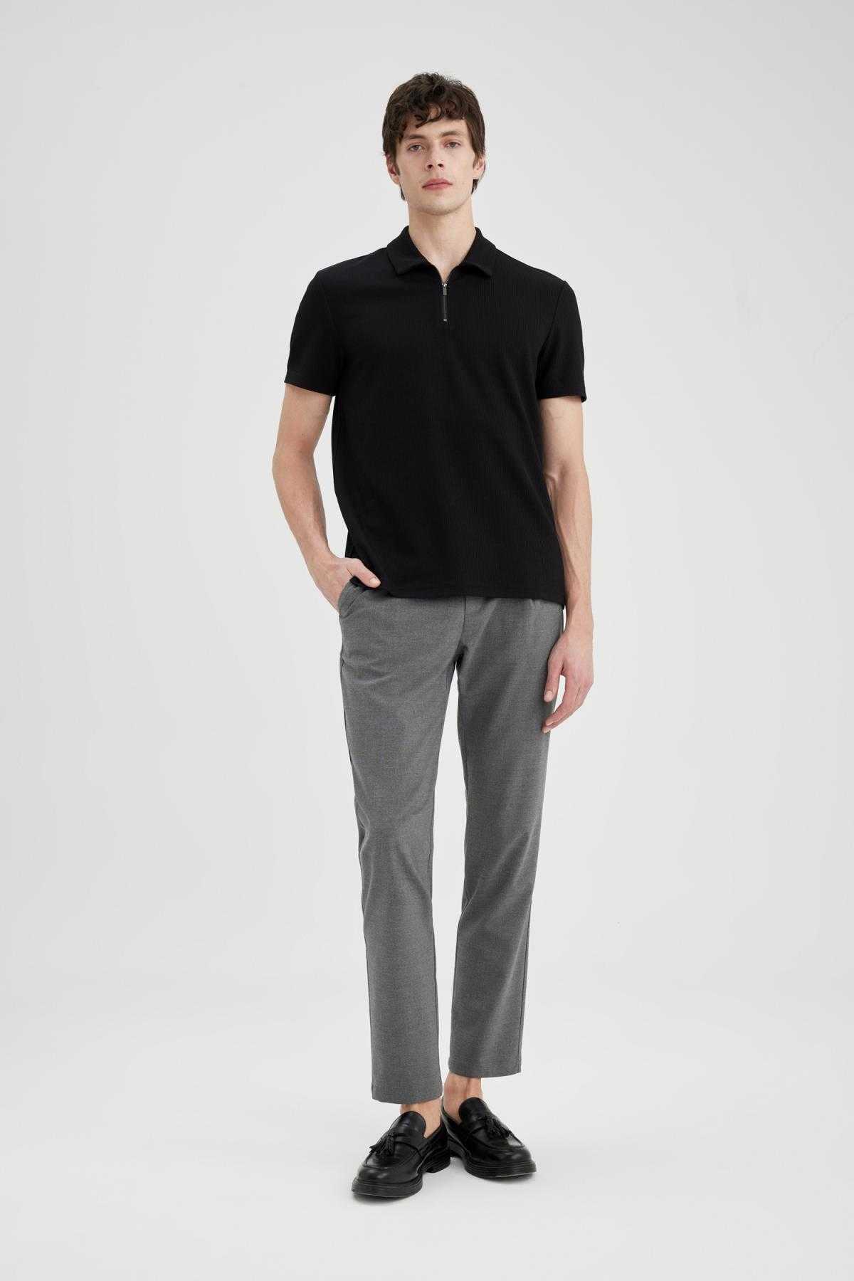 تیشرت پولو یقه زیپ دار معمولی