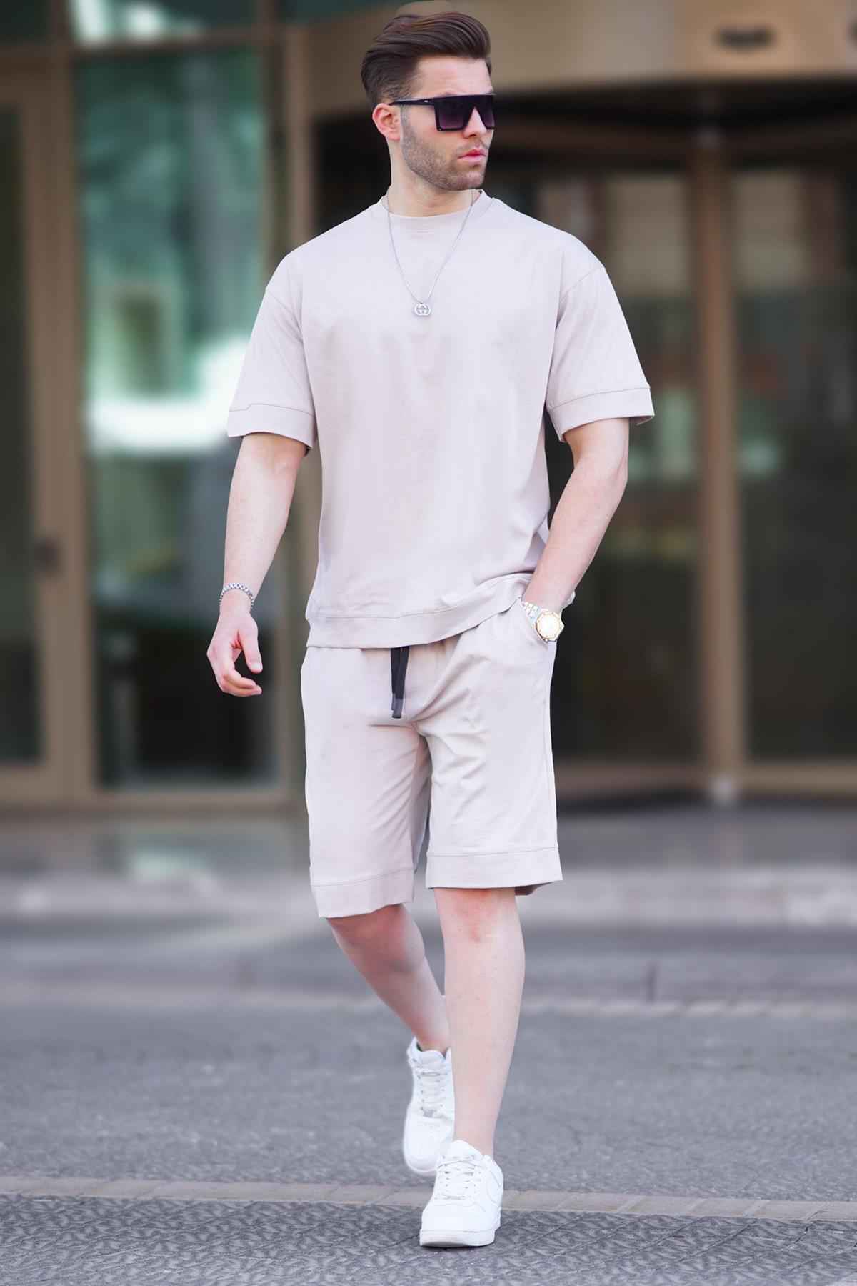 ست شلوارک مردانه پایه Black Crew Neck