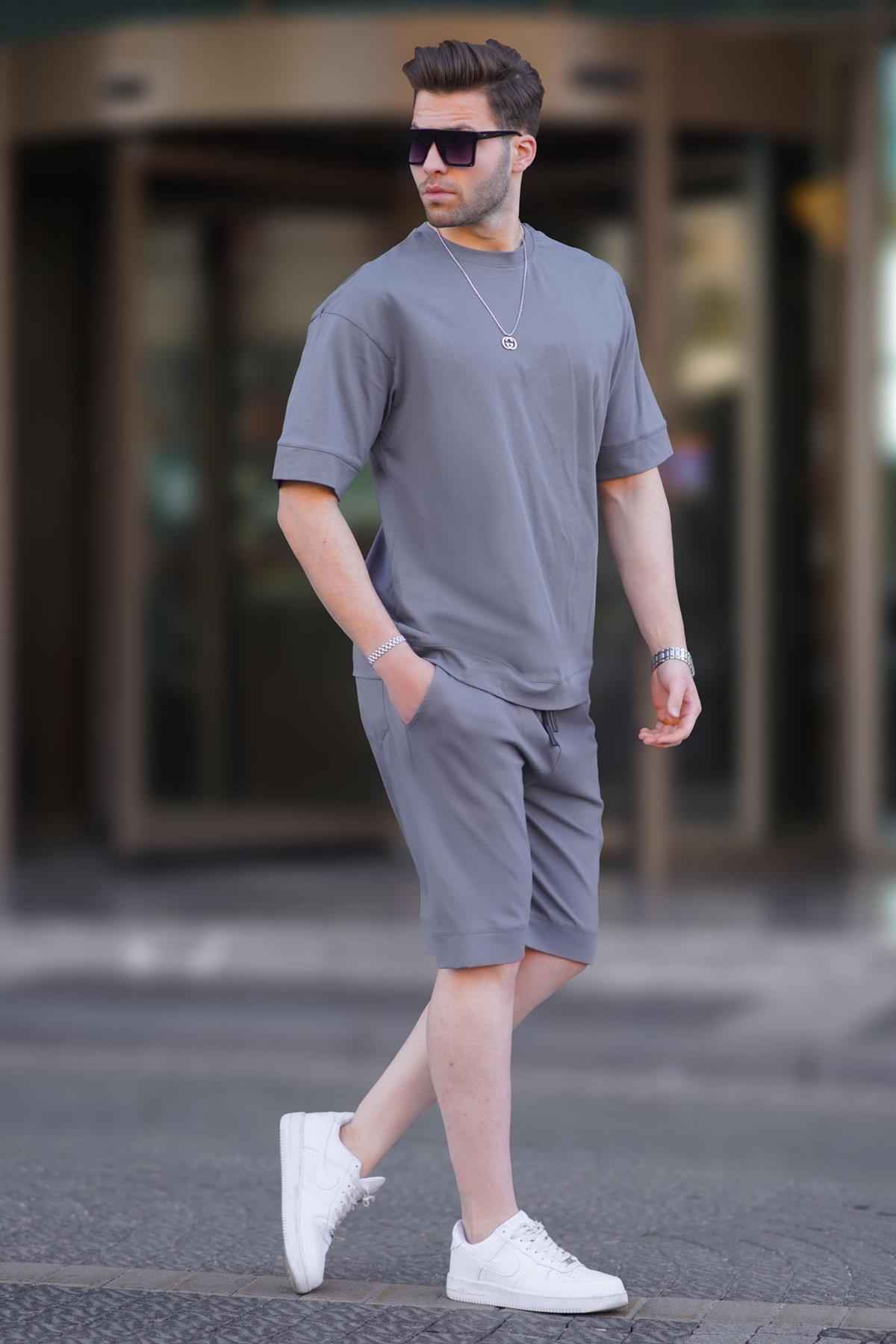 ست شلوارک مردانه پایه Black Crew Neck