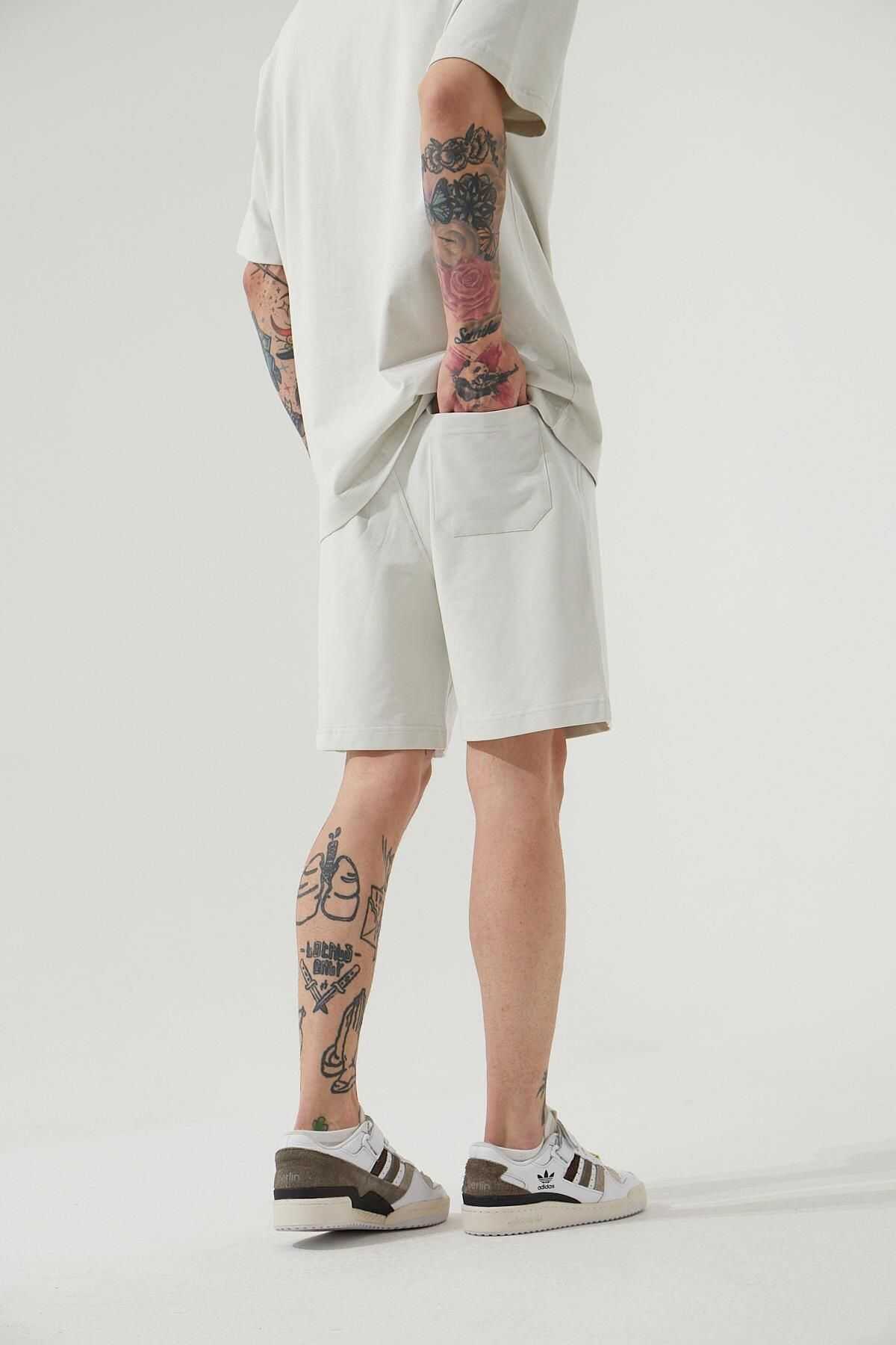 شلوارک ساده خاکستری مردانه