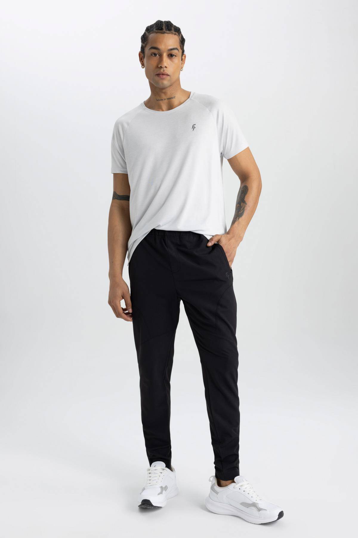 DeFactoFit Slim Fit دو جیب زیپ دار ساق بافته