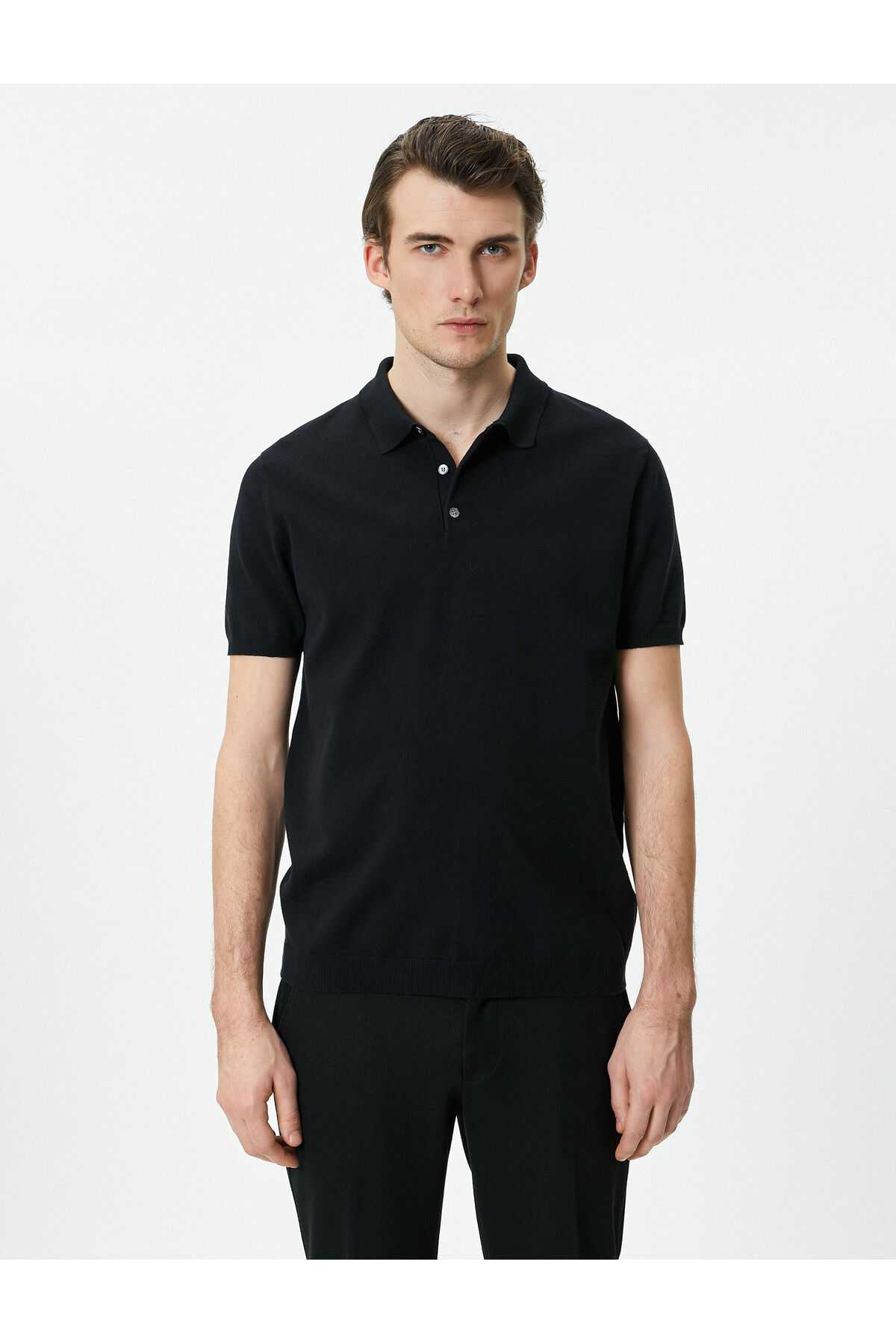 ژاکت بافتنی یقه پولو ژاکت آستین کوتاه