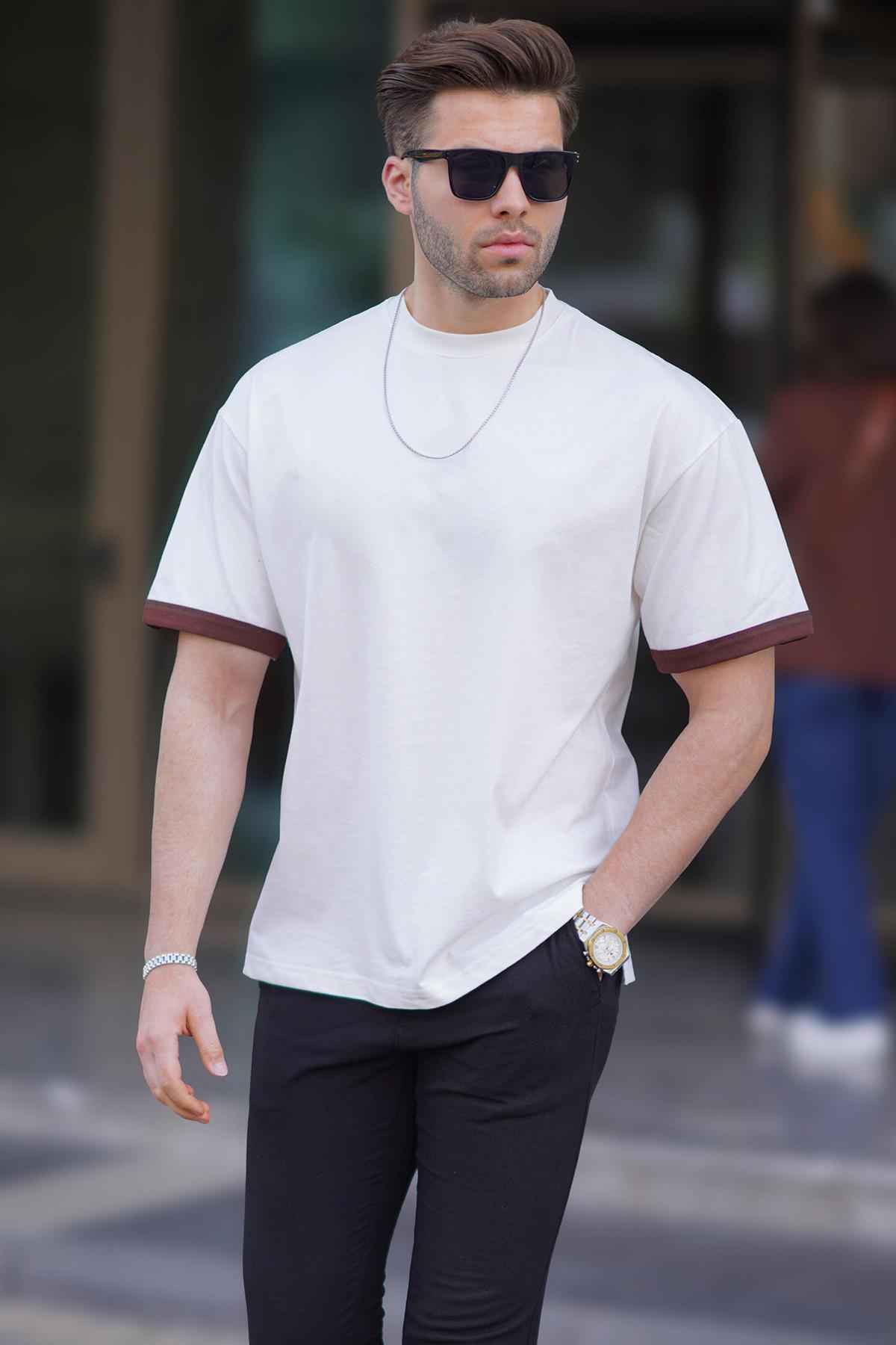 تیشرت یقه خدمه خاکستری رنگ شده